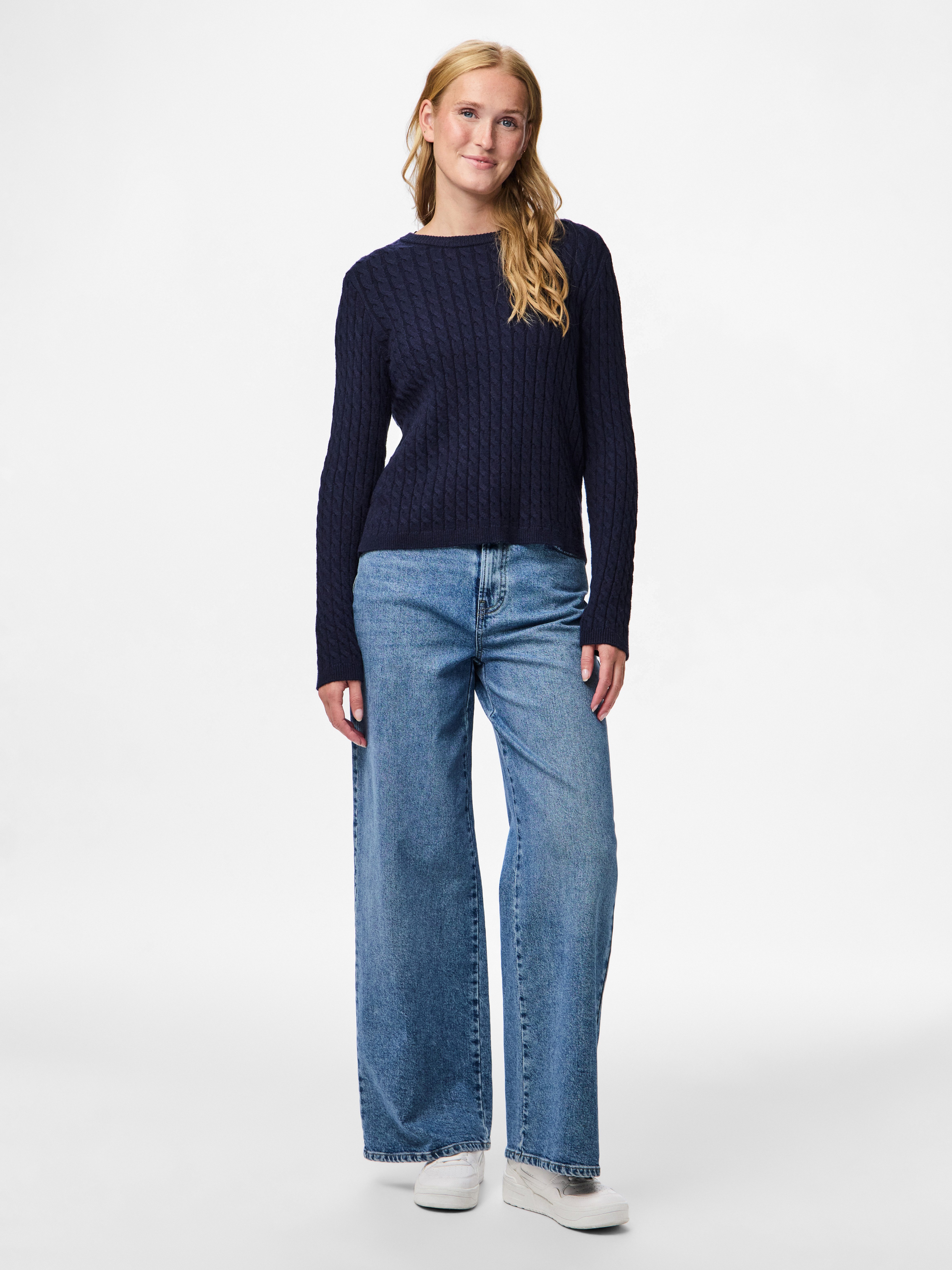 pieces Gebreide trui PCFIA LS CABLE KNIT NOOS BC