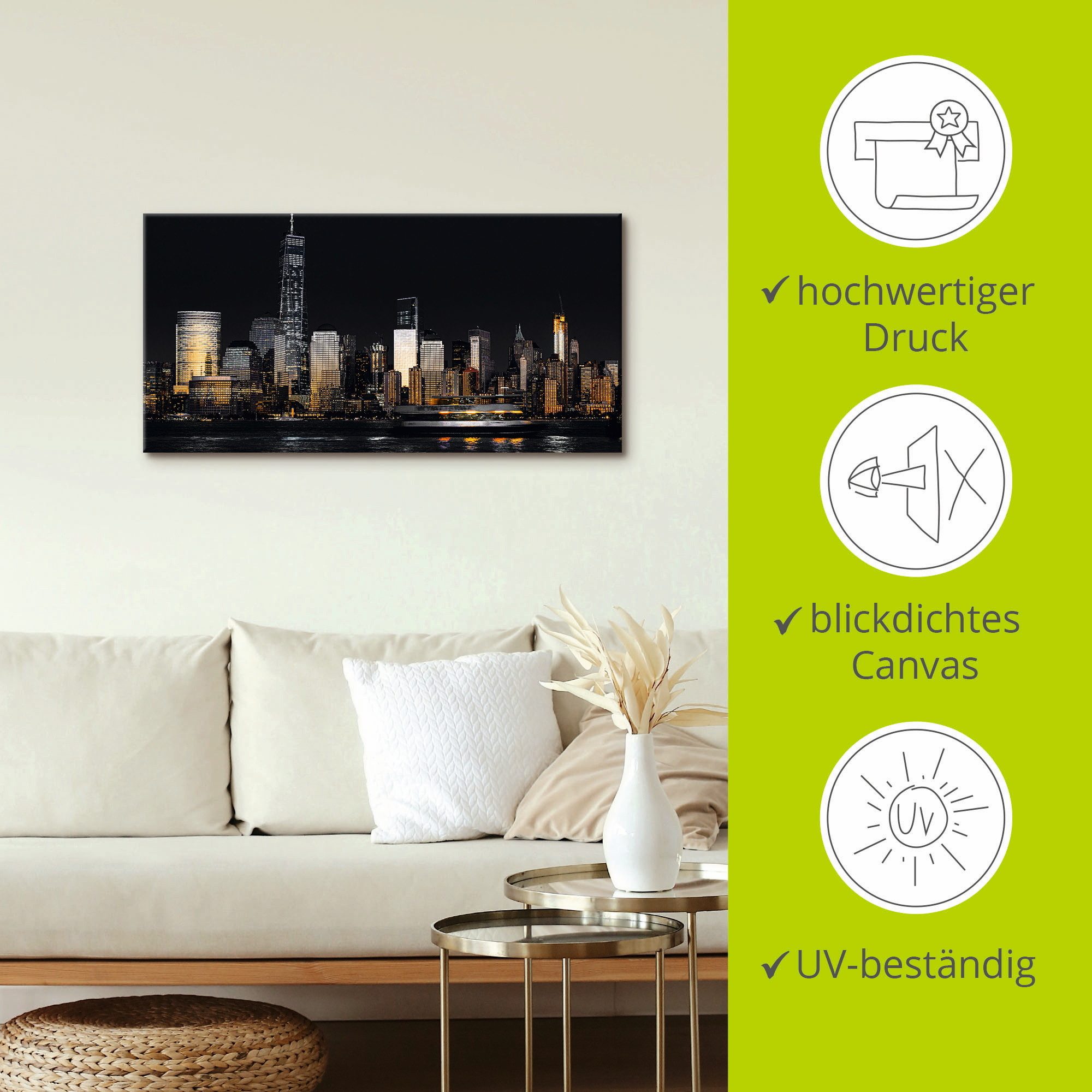 Artland Artprint New York Financial District als artprint van aluminium, artprint voor buiten, artprint op linnen in verschillende maten