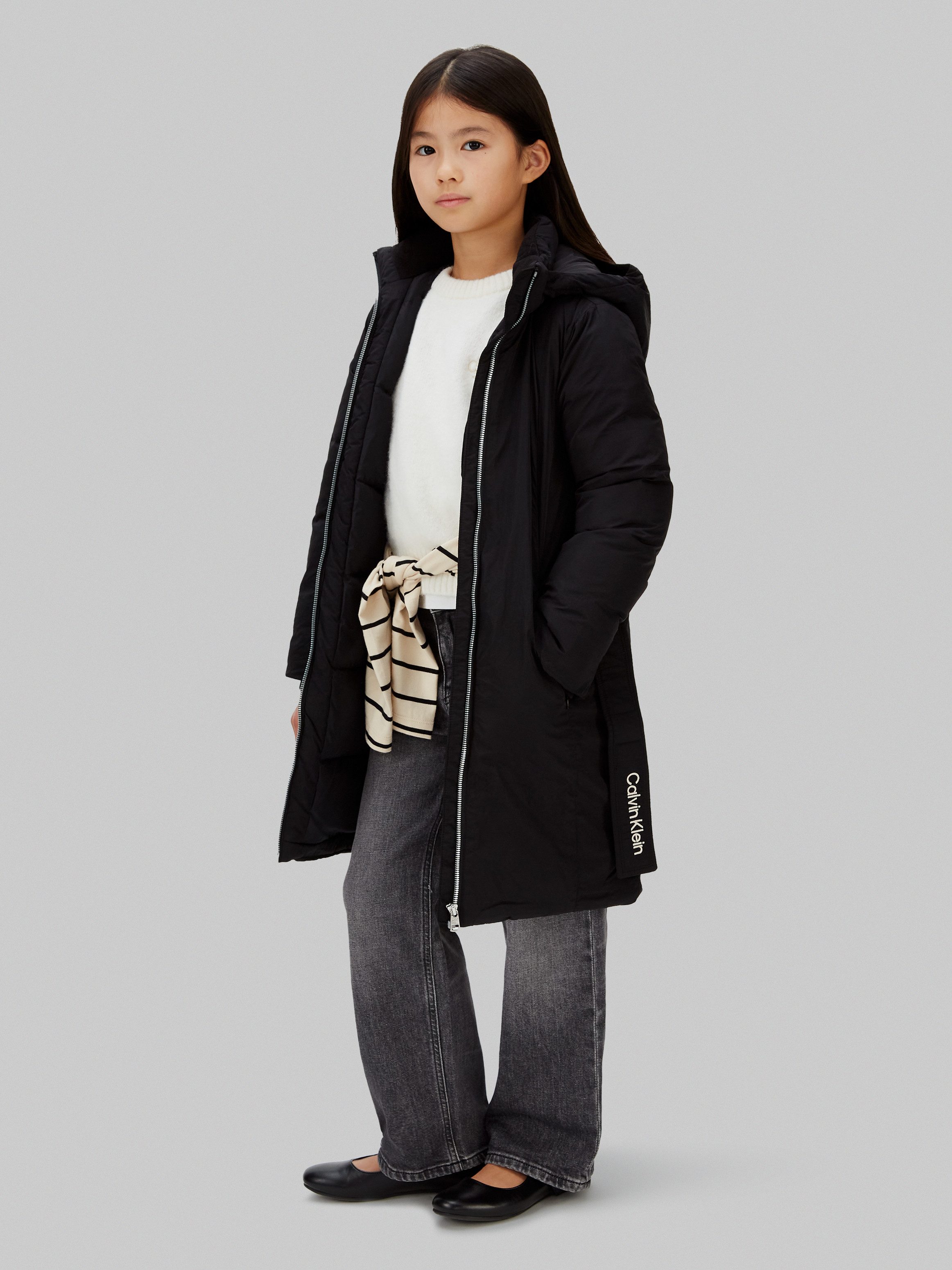 Calvin Klein Gewatteerde jas CLASSIC BELTED COAT voor kinderen tot 16 jaar, met riem