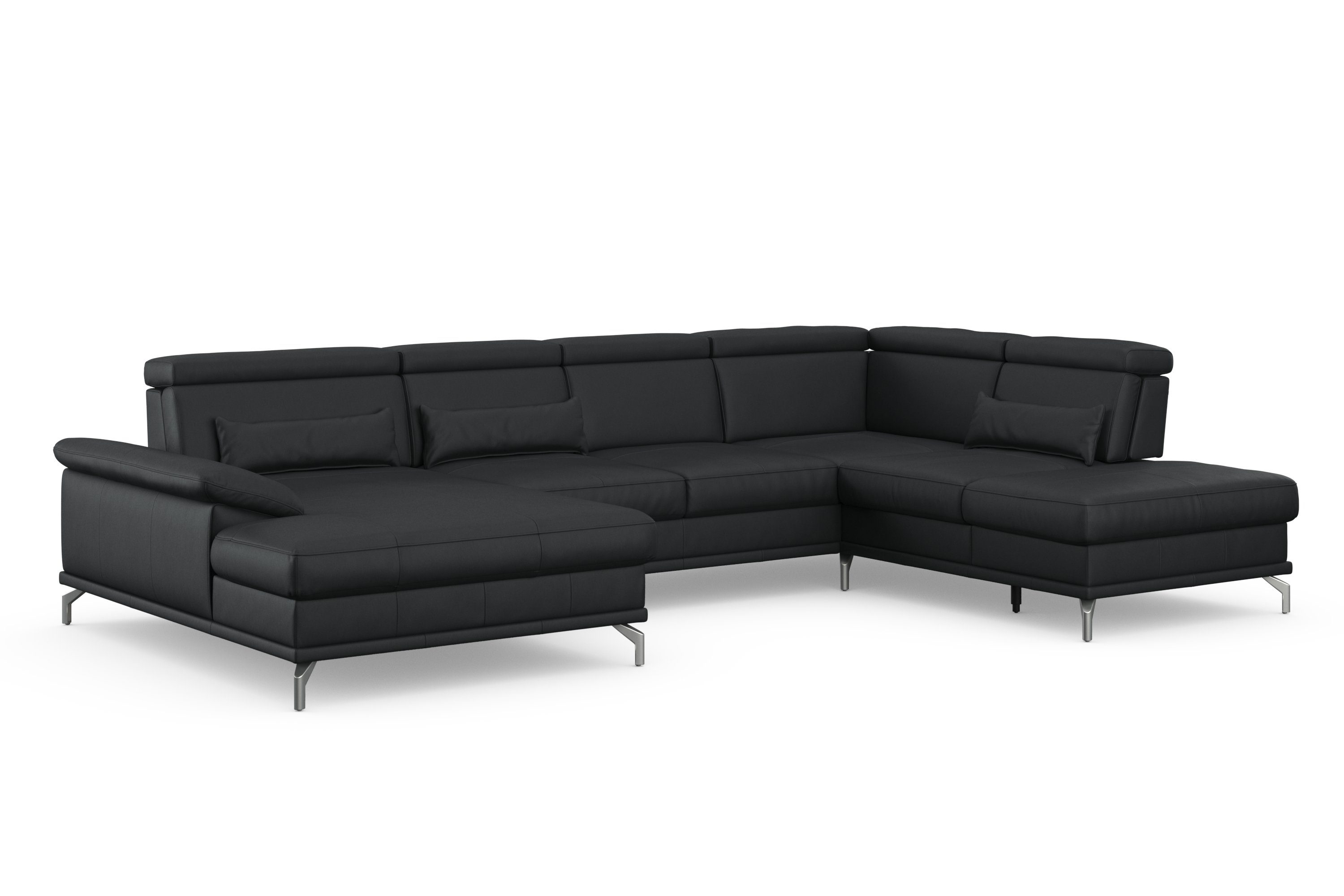sit&more Zithoek Cabrio U-vorm, met zitdiepteverstelling, arm- en hoofdsteunverstelling