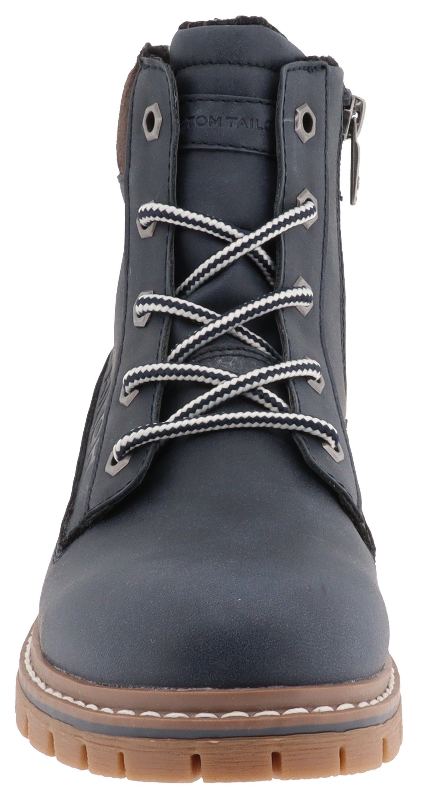 Tom Tailor Hoge veterschoenen met gepolsterde schacht, comfortabele breedte g