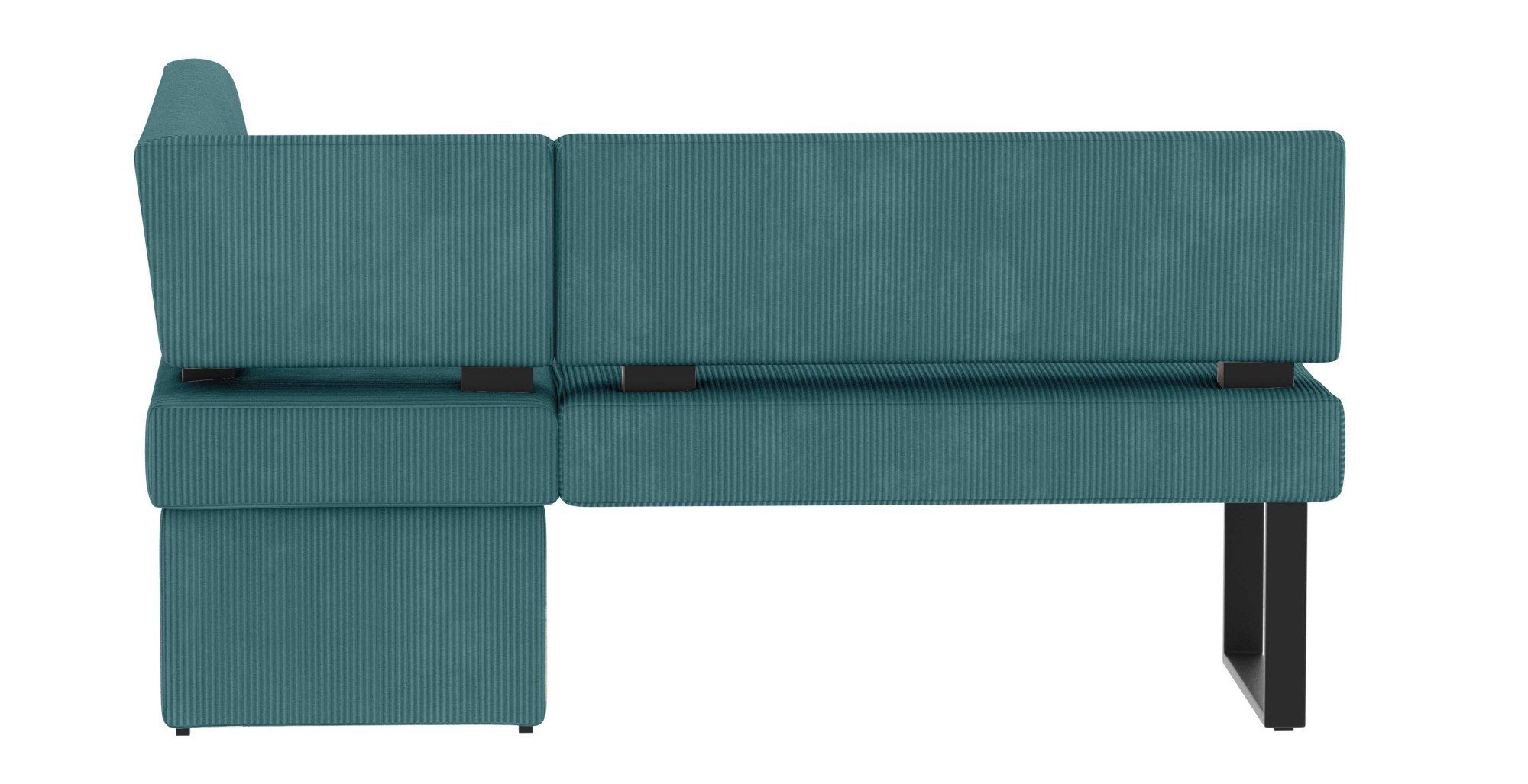 Home affaire Eethoek Oliver Hoekbank met golfvering in de zitting, tafel massief eiken (set, 4-delig)