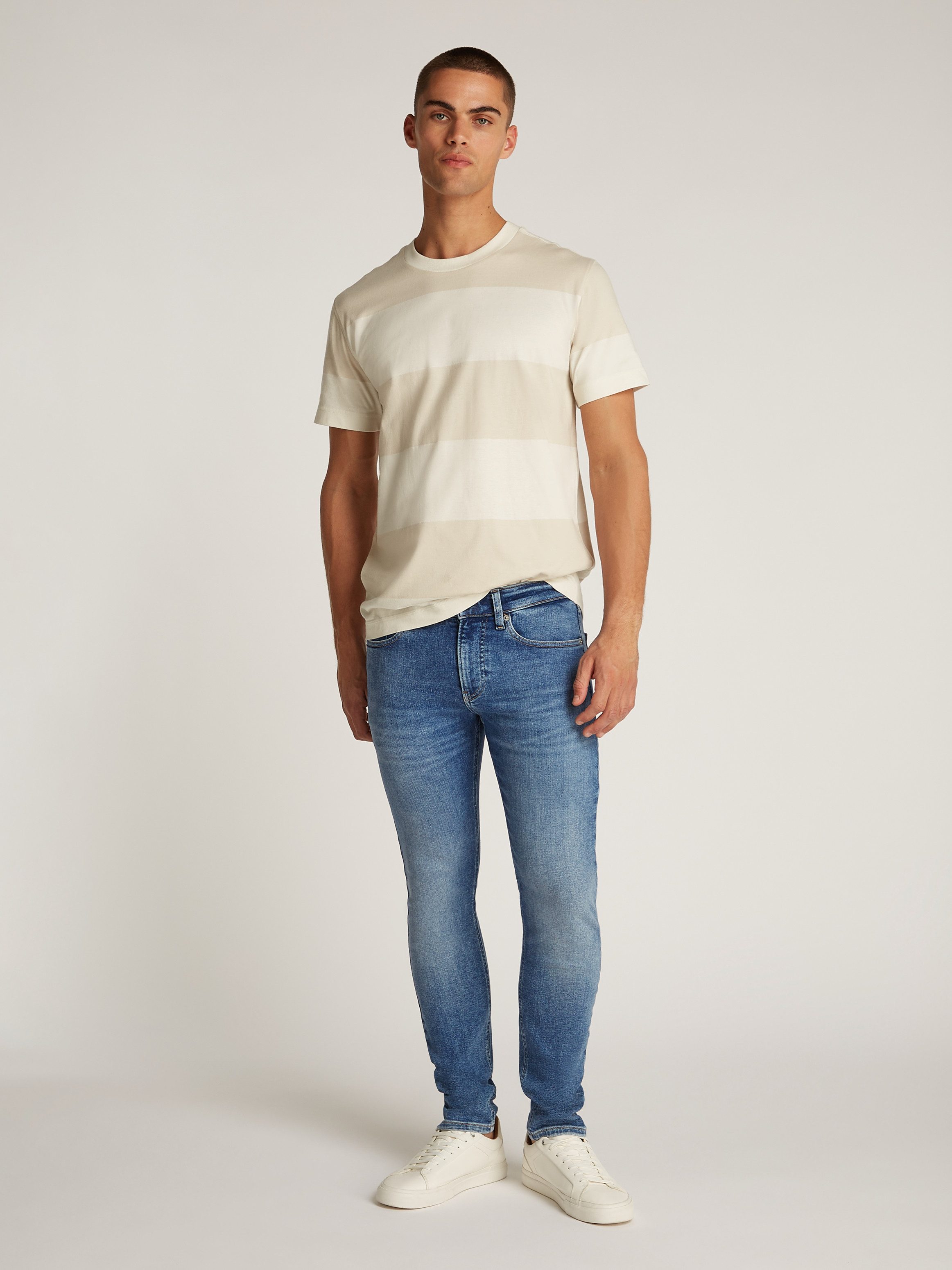 Calvin Klein Stretch jeans Skinny Muntzakje, logo borduursel