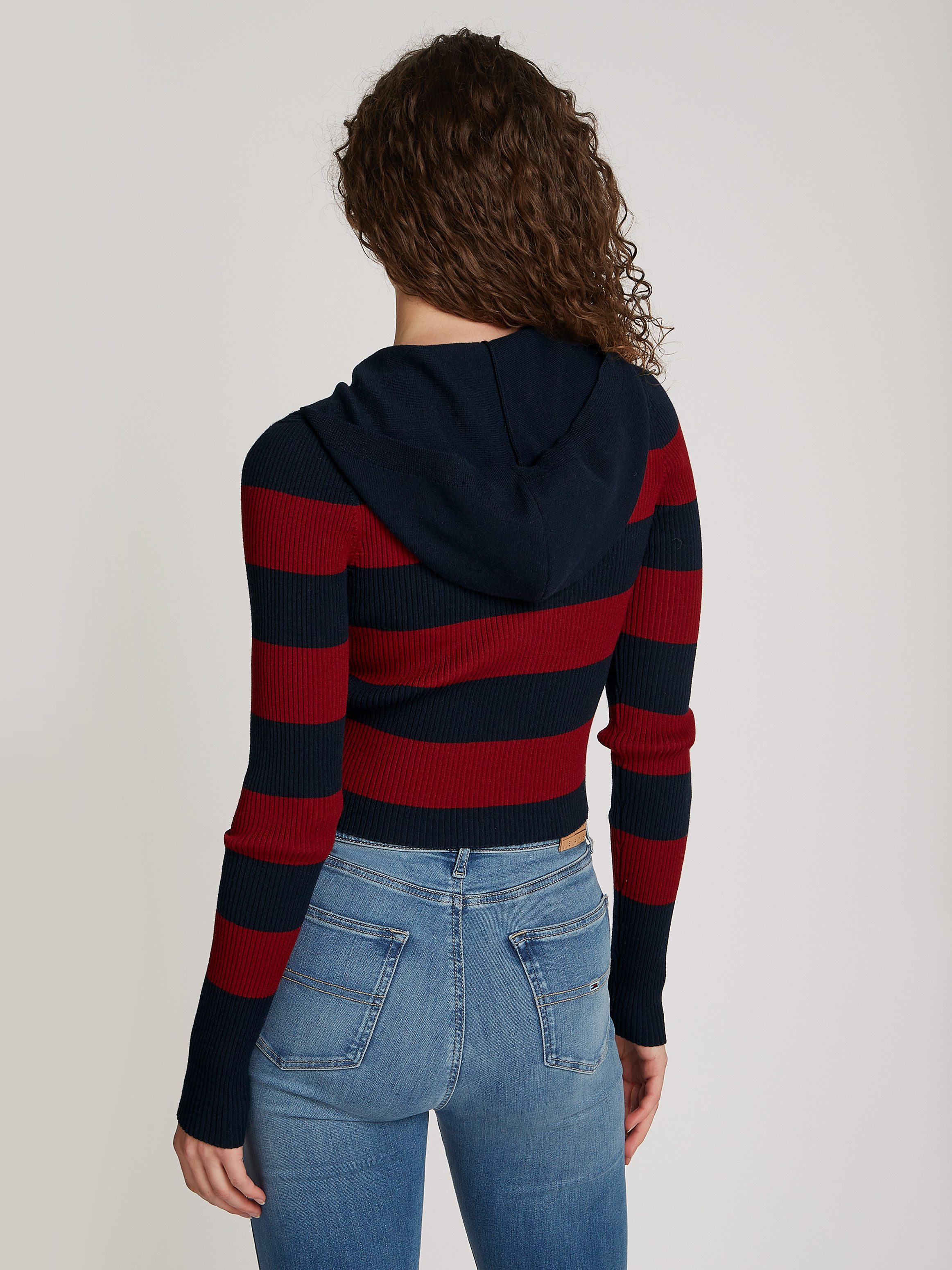 TOMMY JEANS Capuchontrui TJW STRIPE 1/4 ZIP HOOD SWEATER