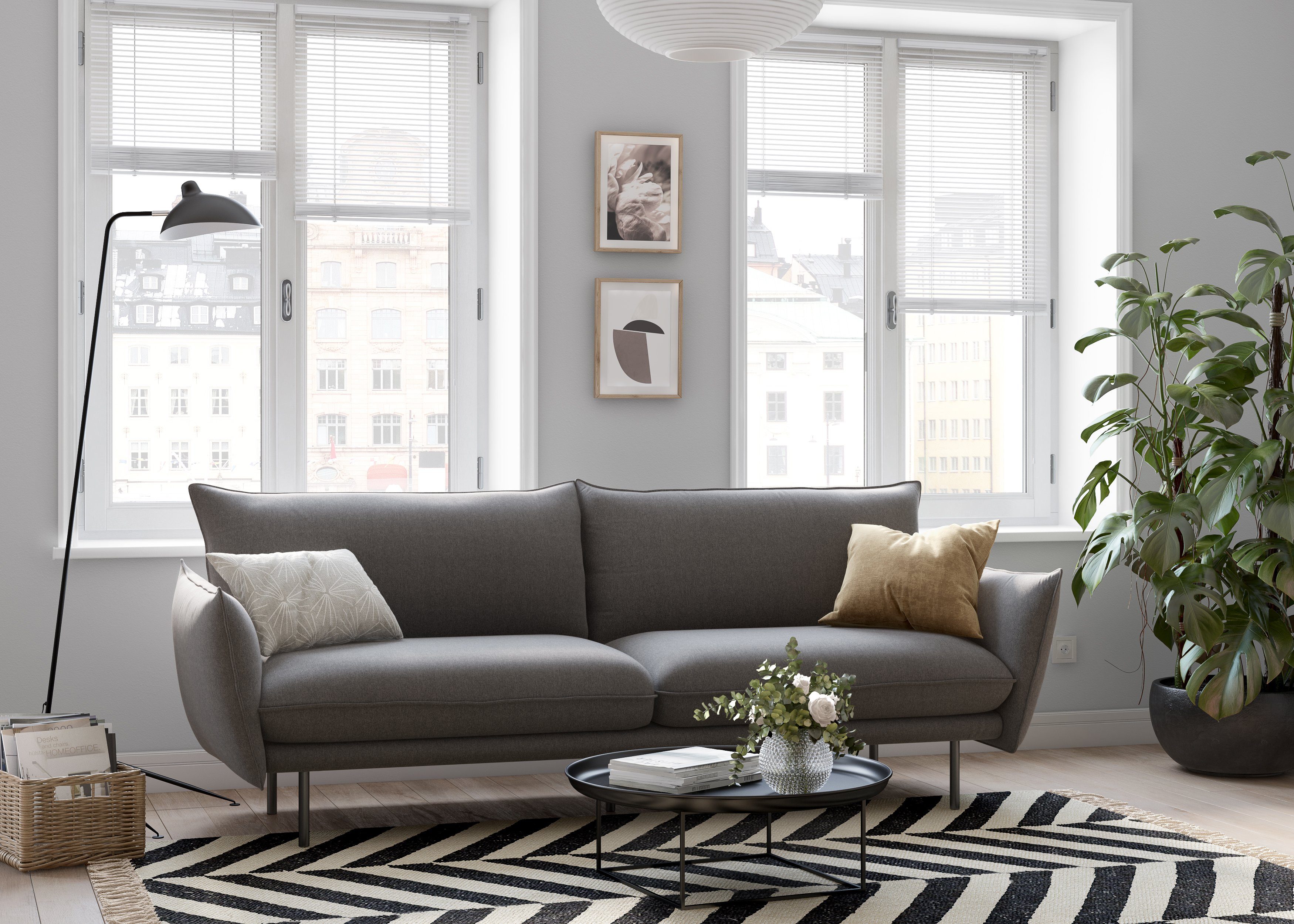 andas 3-zitsbank Stine Bijzonder design door kussen-look en opstaande naad, by Morten Georgsen