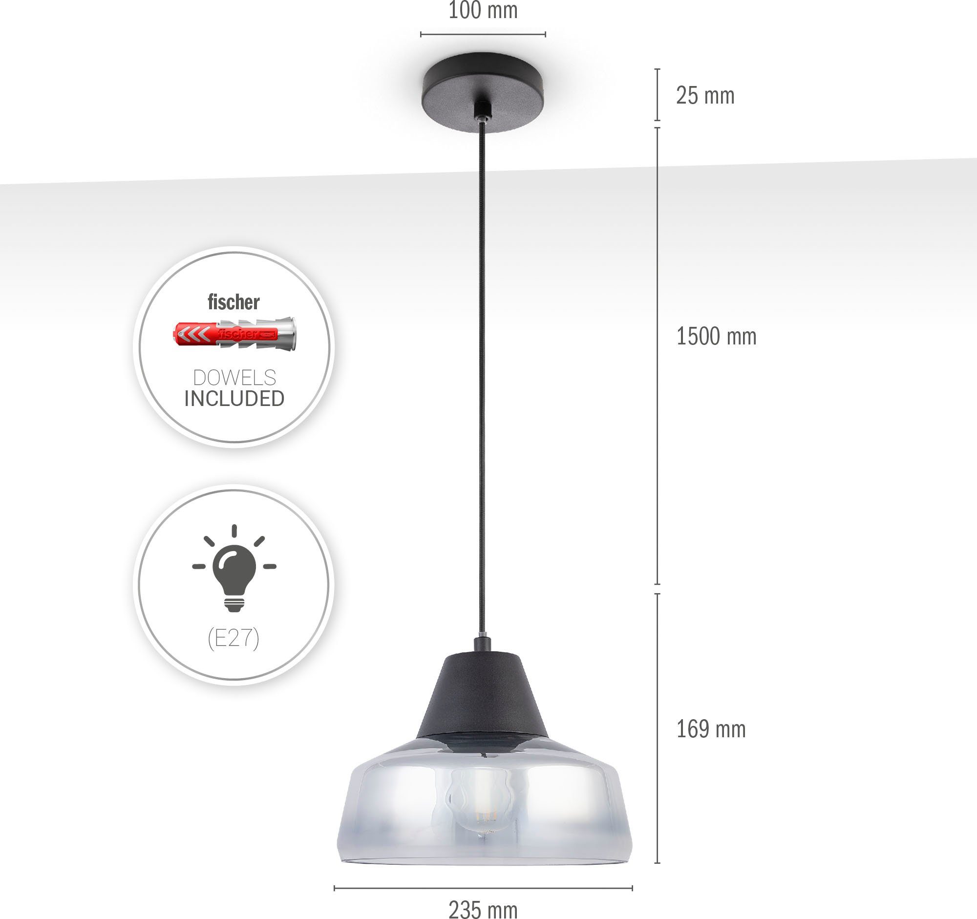 Paco Home Hanglamp Diara Glas eetkamer lamp hanglamp modern vintage industrieel E27