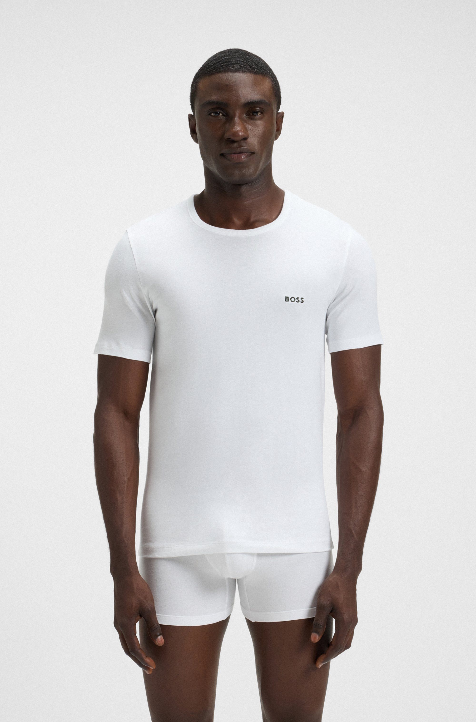 BOSS T-shirt TShirtRN 3P Classic met boss borduurwerk (set, 3-delig)