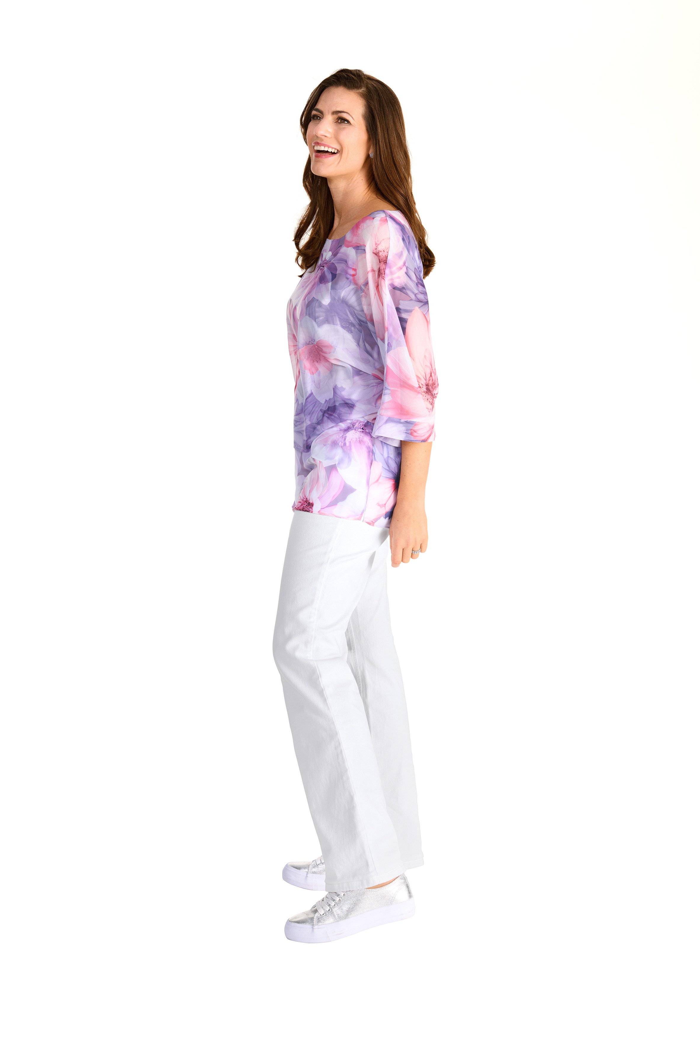 HERMANN LANGE Collection Shirt met 3/4 mouwen met een bloemmotief
