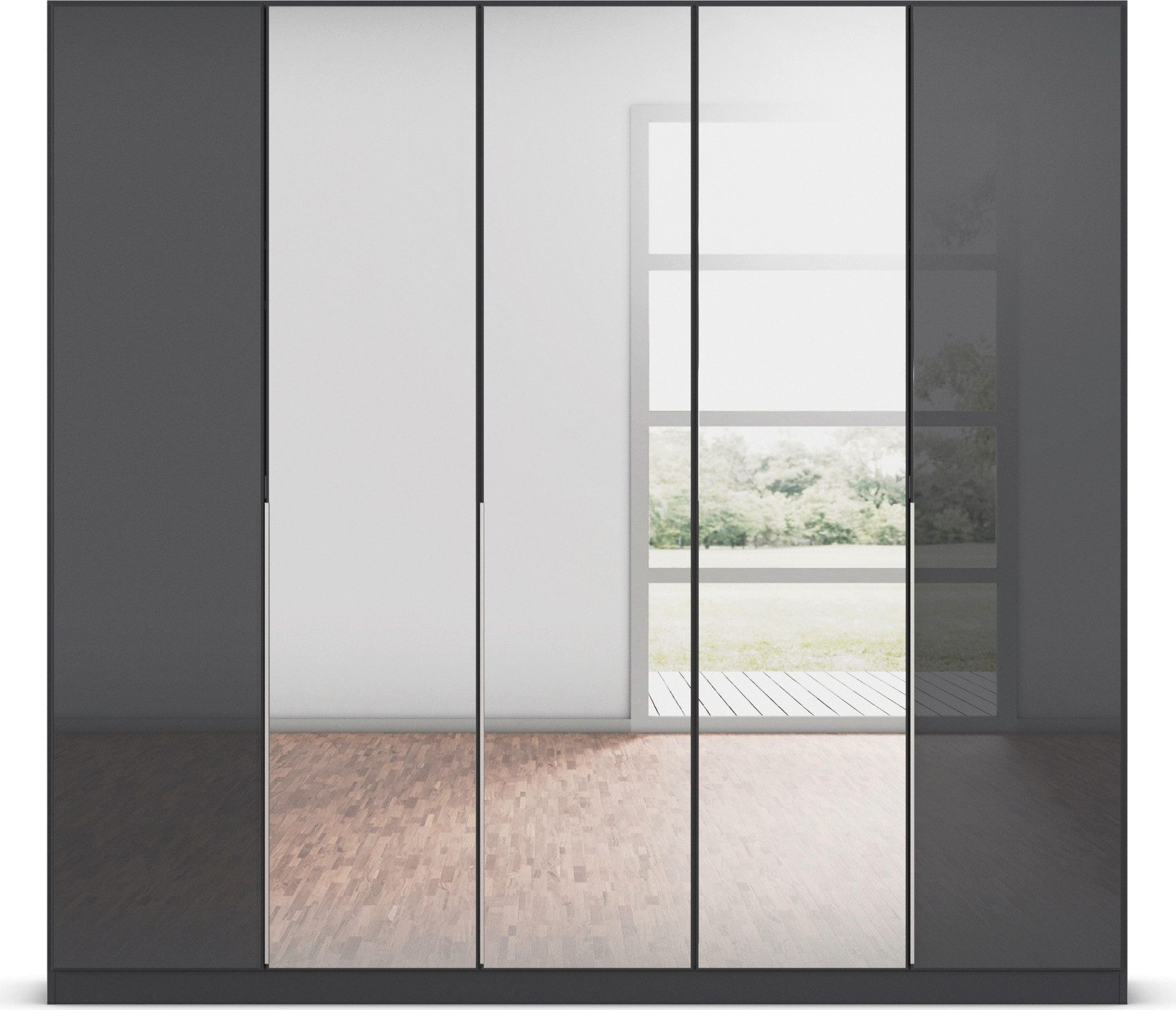 rauch Draaideurkast Kledingkasten kast garderobe AGORDO met glazen front doordachte binnenuitrusting, in 6 breedtes en 2 hoogtes made in germany