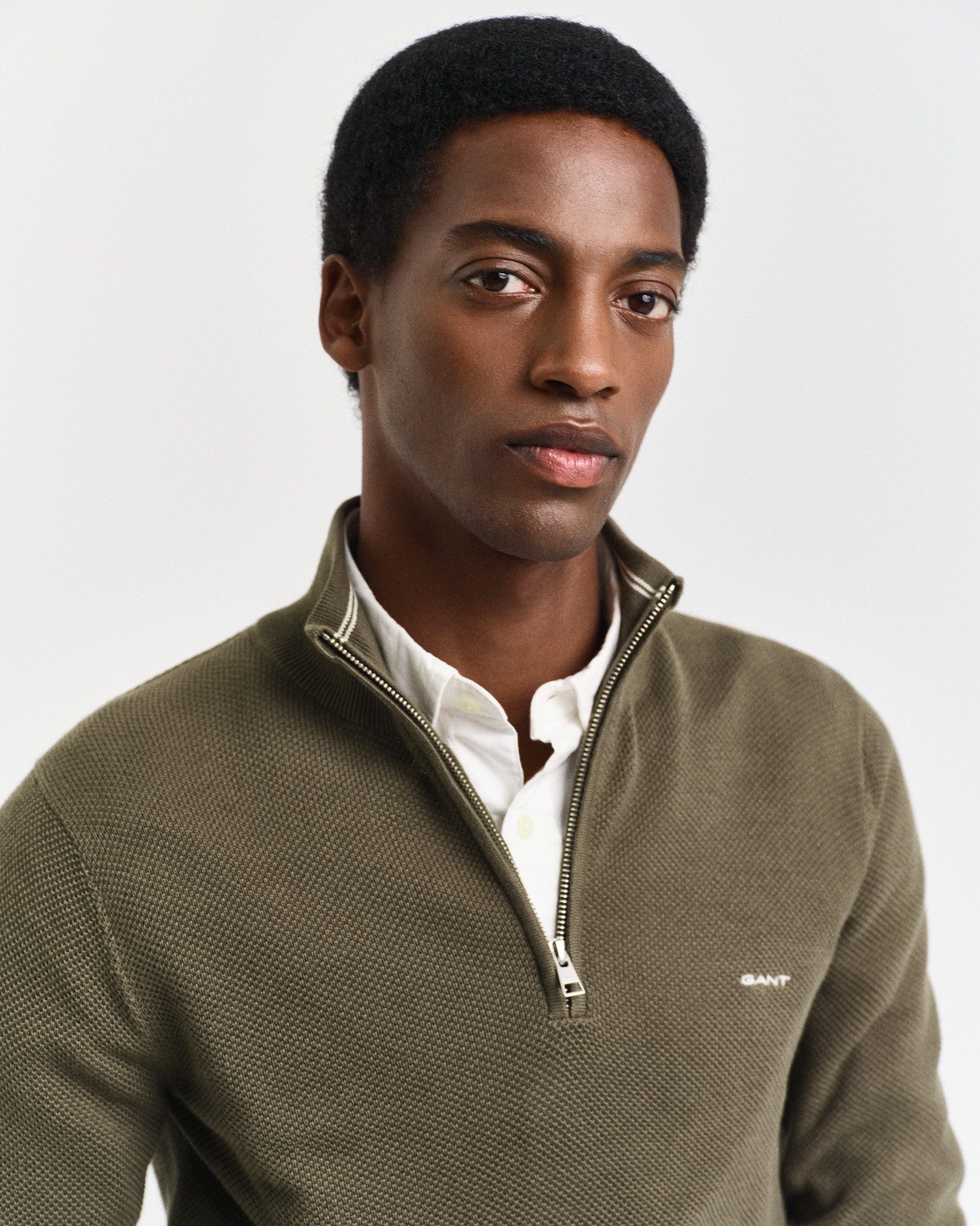 Gant Schipperstrui COTTON PIQUE HALF ZIP