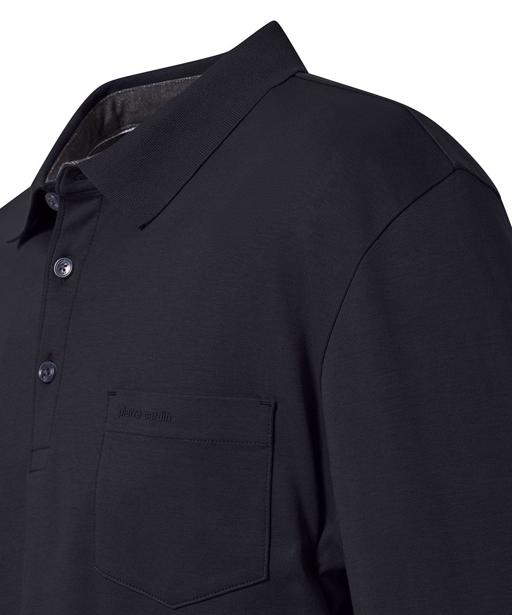 Pierre Cardin Poloshirt met lange mouwen Borstzak met merkapplicatie