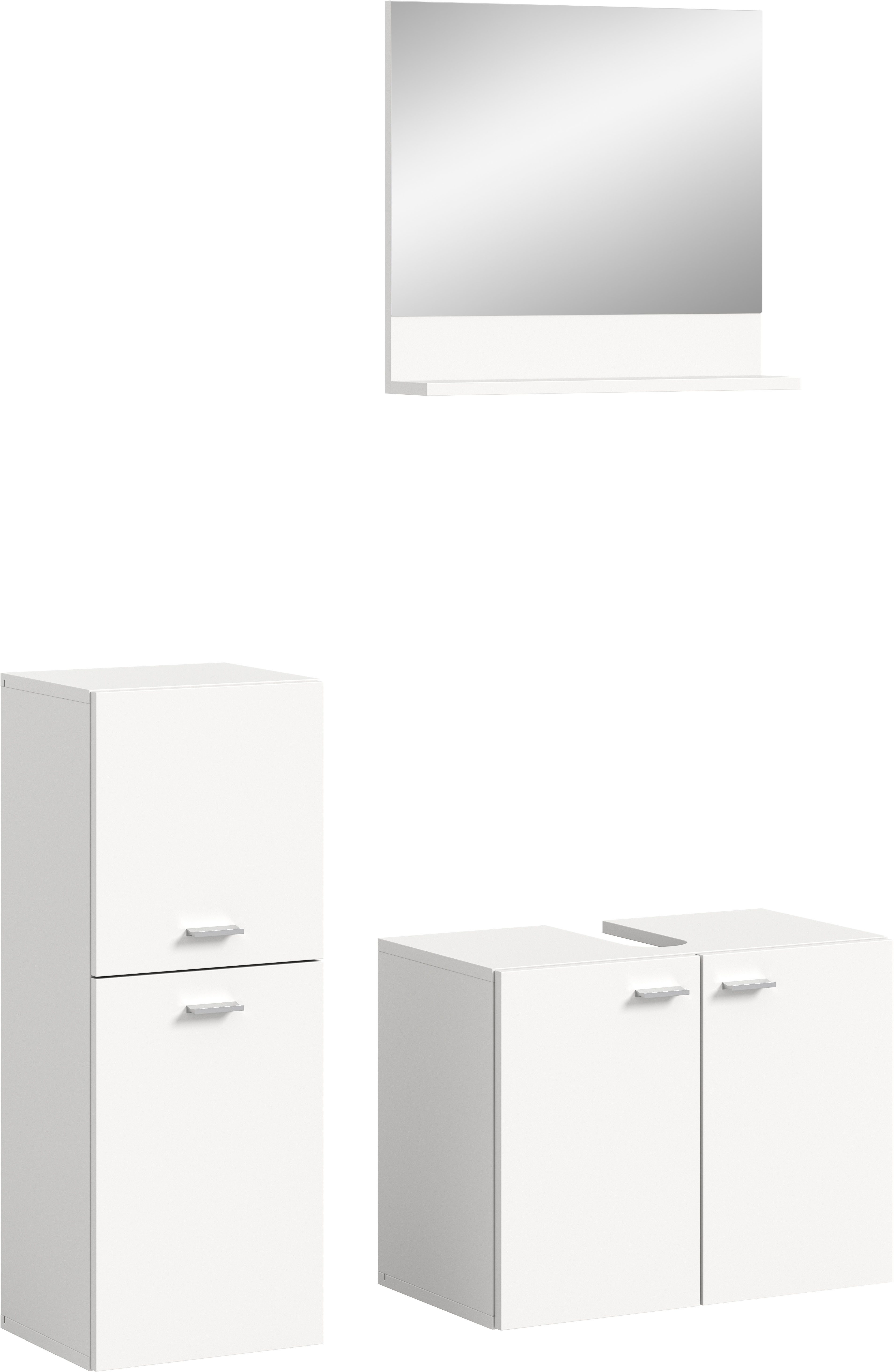 welltime Badmeubelset Tampa, breedte 102cm, 3-delig Wastafelonderkast, spiegel, halfhoge kast (3 stuks)