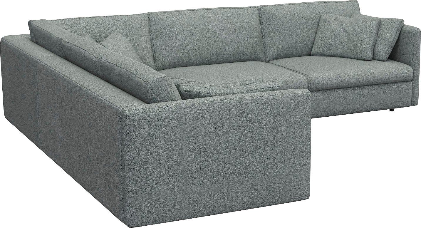 FLEXLUX Hoekbank Lovane, elegant en tijdloos, comfortabel, L-vorm Zacht en zeer comfortabel, grote zitdiepte op koudschuim, inclusief sierkussen