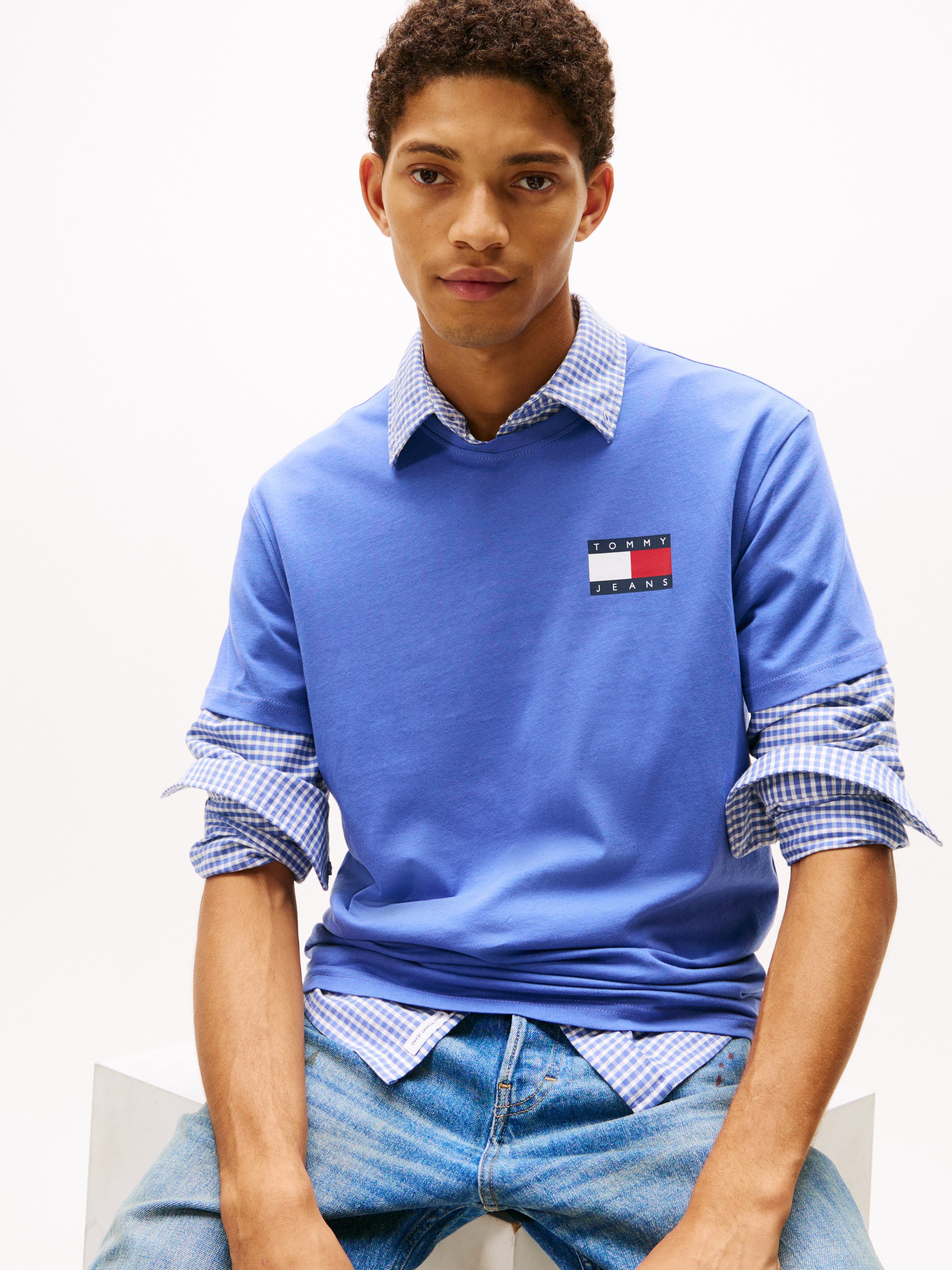 TOMMY JEANS T-shirt TJM SLIM ESSENTIAL FLAG TEE EXT