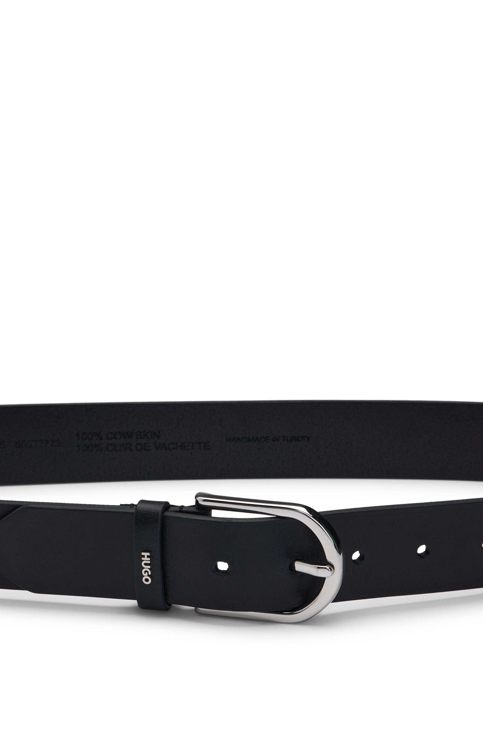 HUGO Leren riem Zoey-S_Sz35 Ovale sluiting, merklogo van metaal