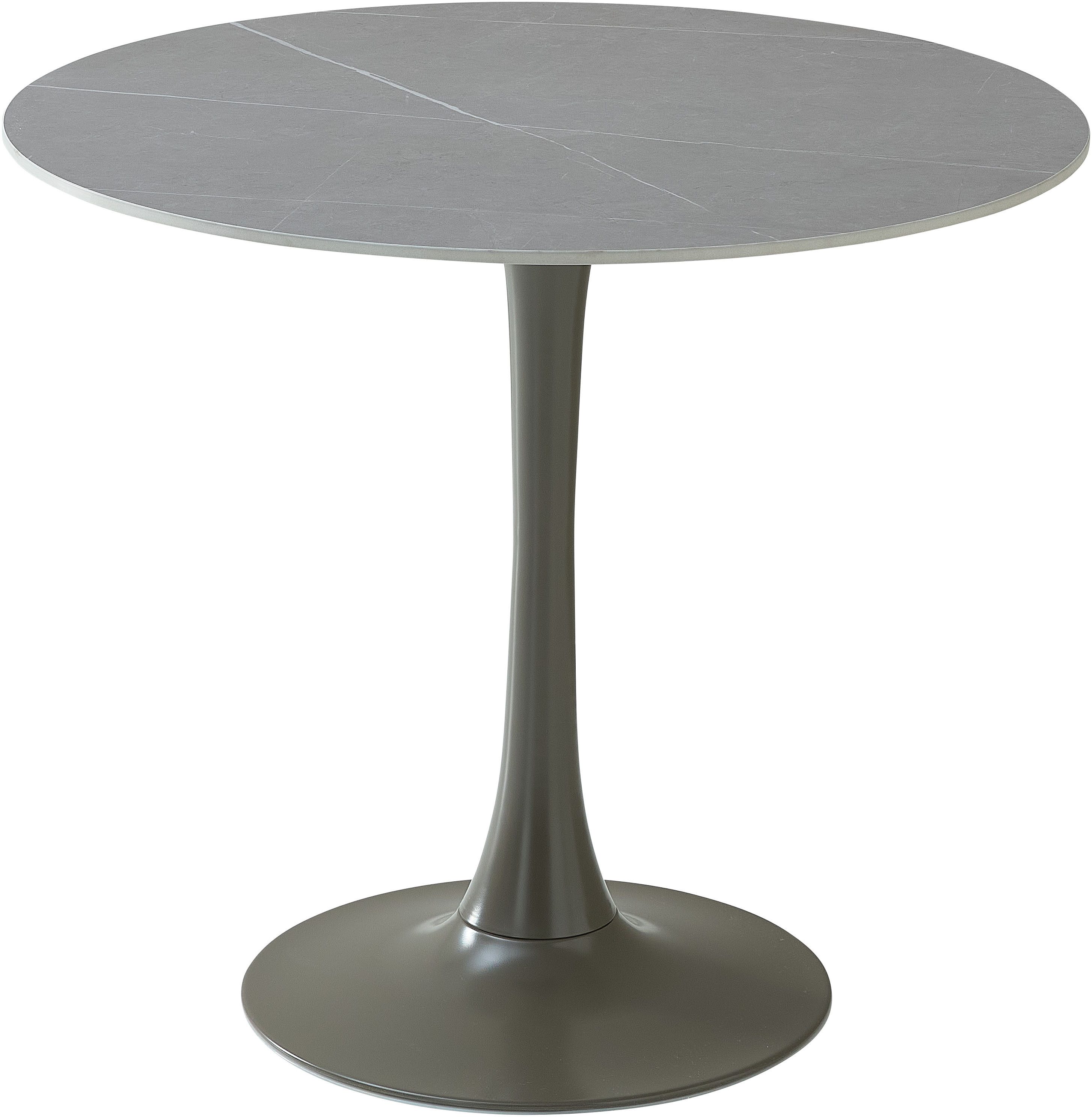 OTTO Stolkom Eettafel Josh ronde eettafel keramiek, gemarmerd, BxH 90x75 cm Keramische oppervlakte gemarmerd, keuze uit wit, grijs of zwart eettafels