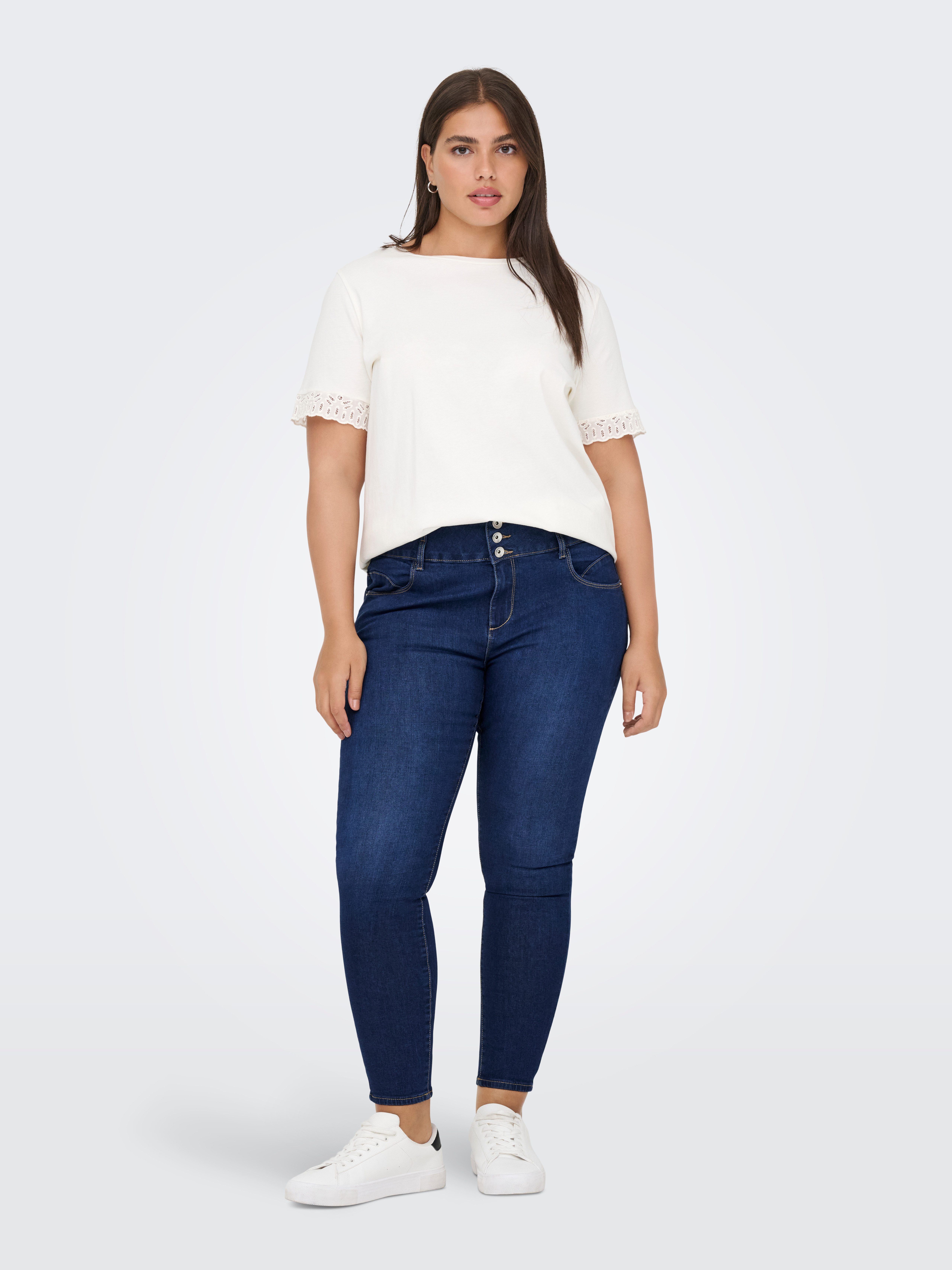 ONLY CARMAKOMA Skinny fit jeans CARANNA HW SKINNY ANK MBD DNM ANA