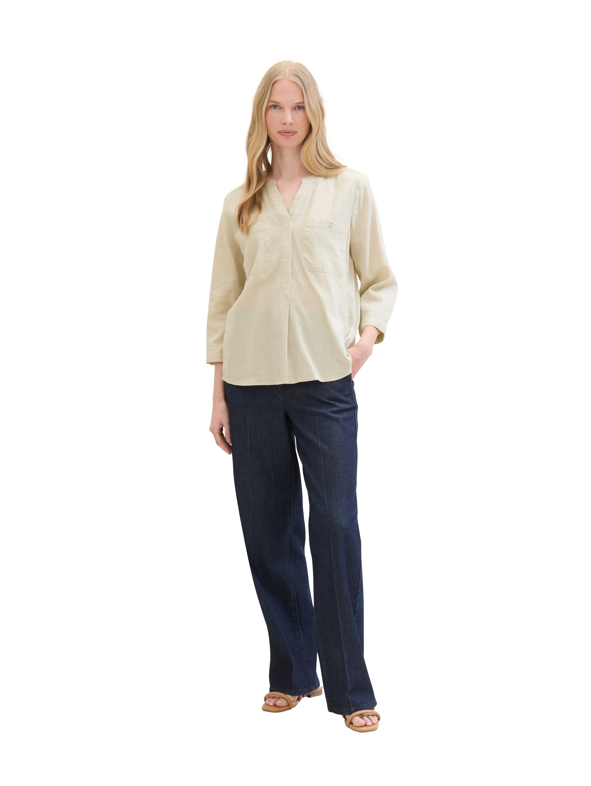 Tom Tailor Blouse zonder sluiting met linnen