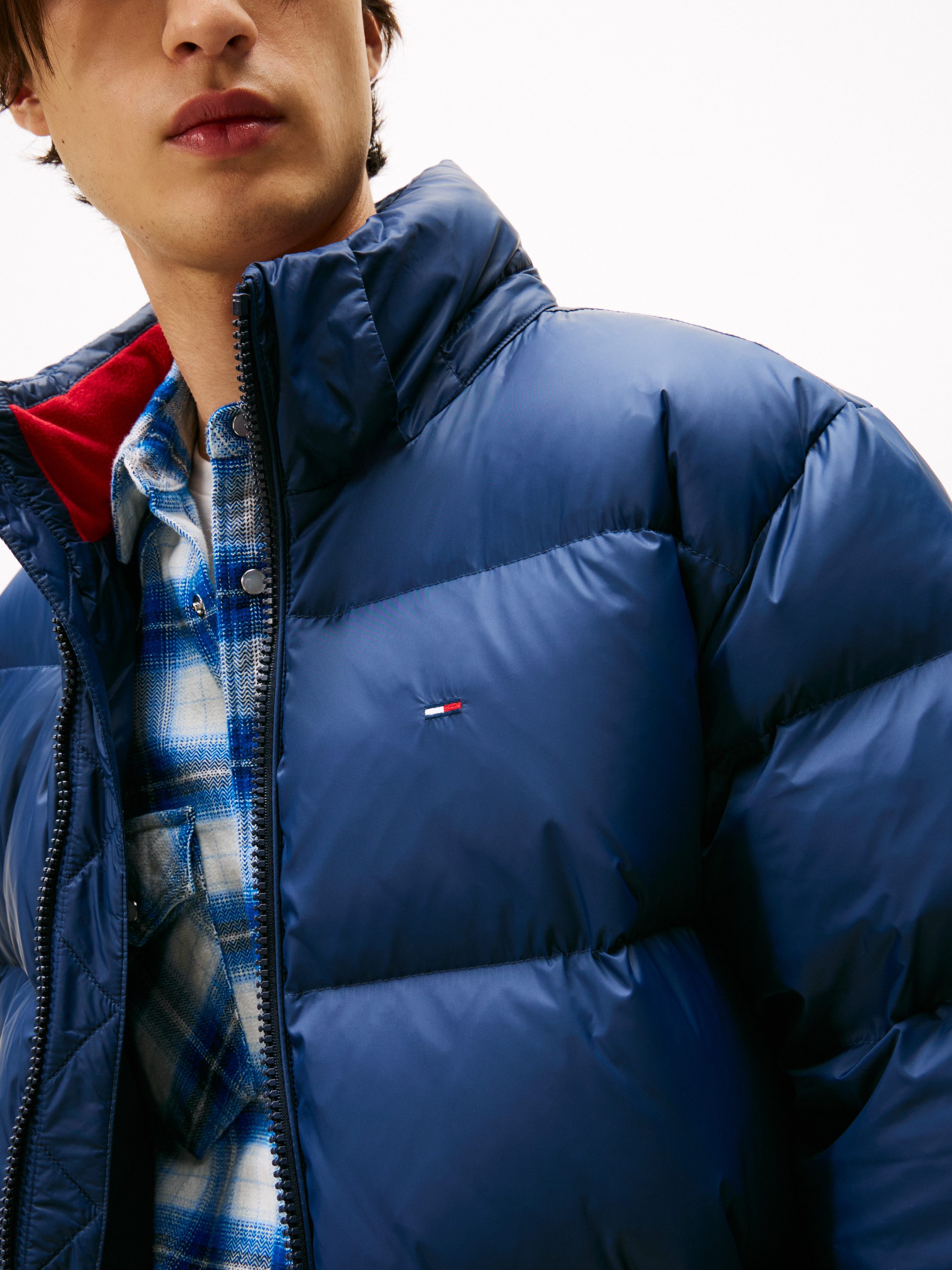 TOMMY JEANS Gewatteerde jas TJM ESSENTIAL DOWN PARKA Donzen jas, overgangsjas met capuchon