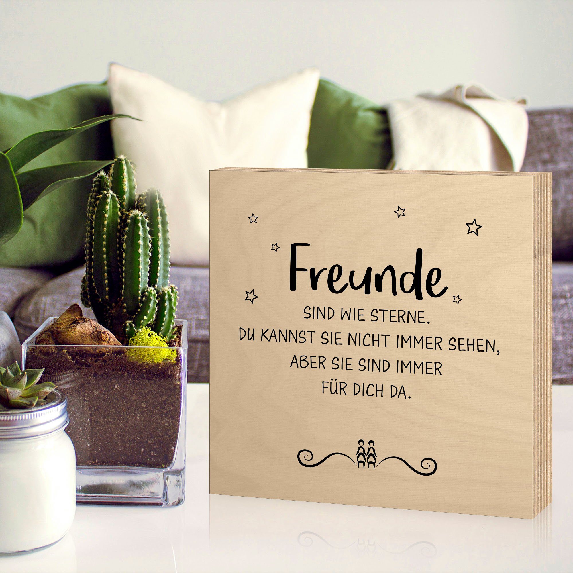 Artland Artprint op hout Vrienden II