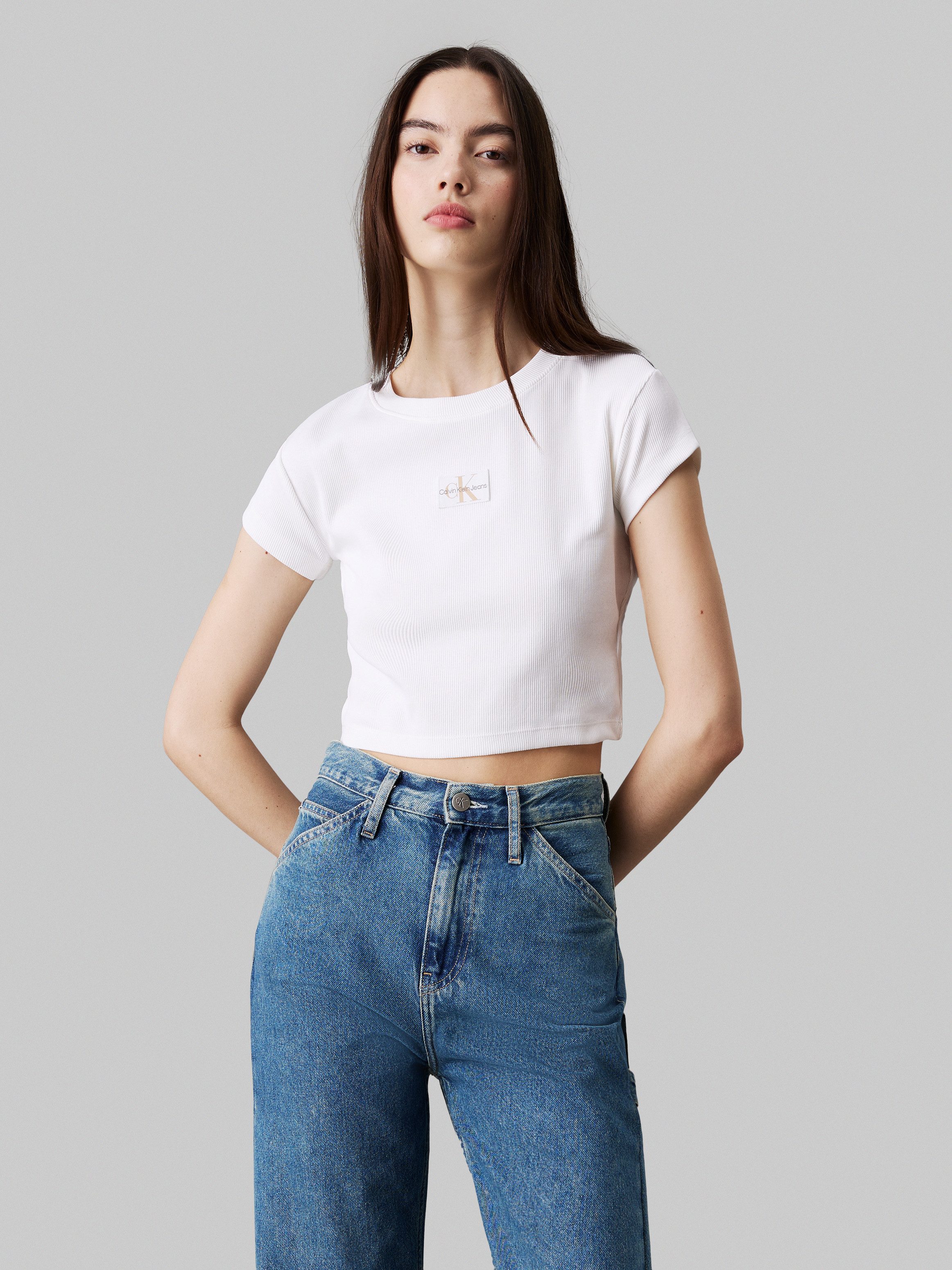 Calvin Klein T-shirt WOVEN LABEL RIB BABY TEE