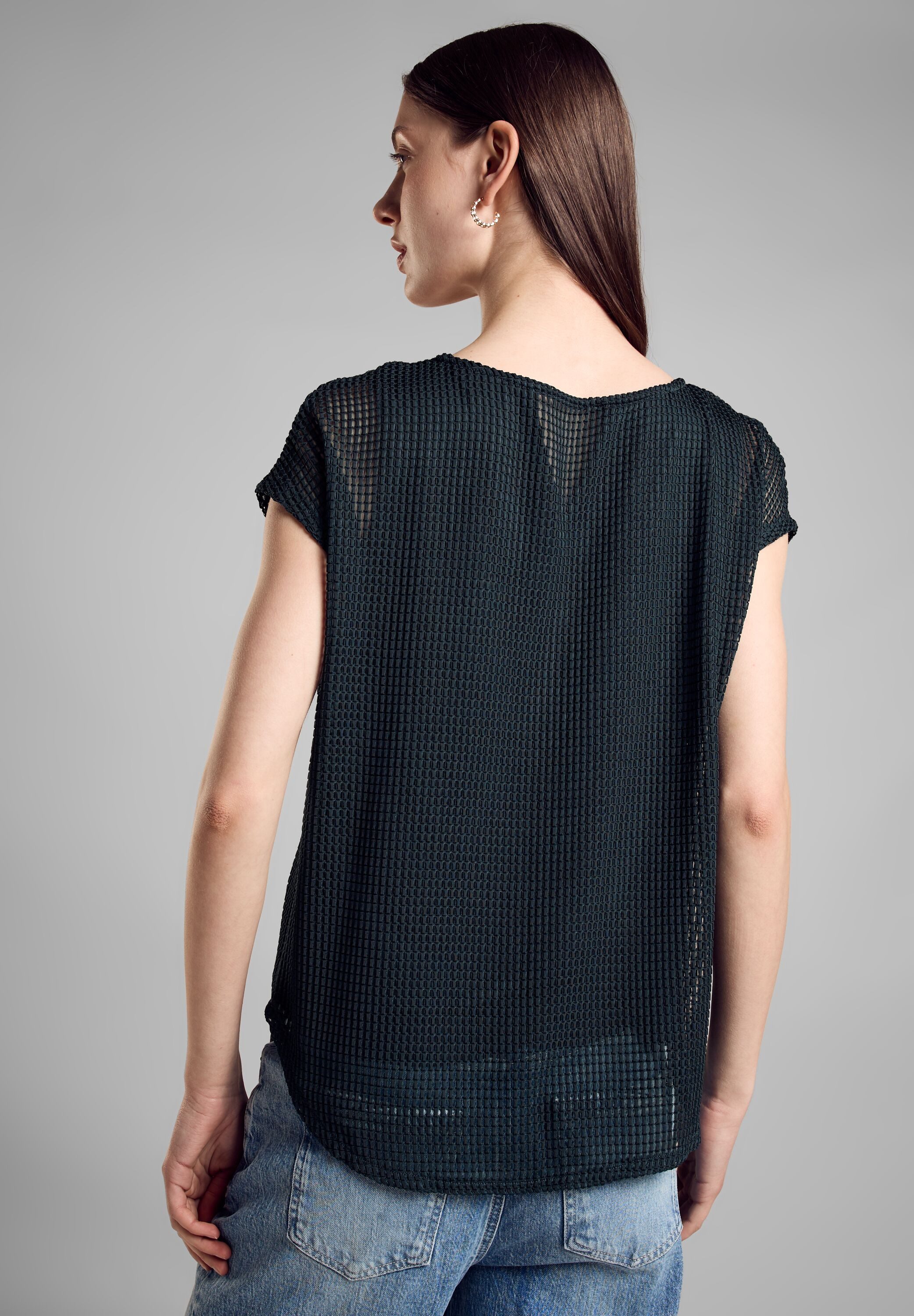 STREET ONE 2-in-1-shirt met mesh-structuur bovenstof