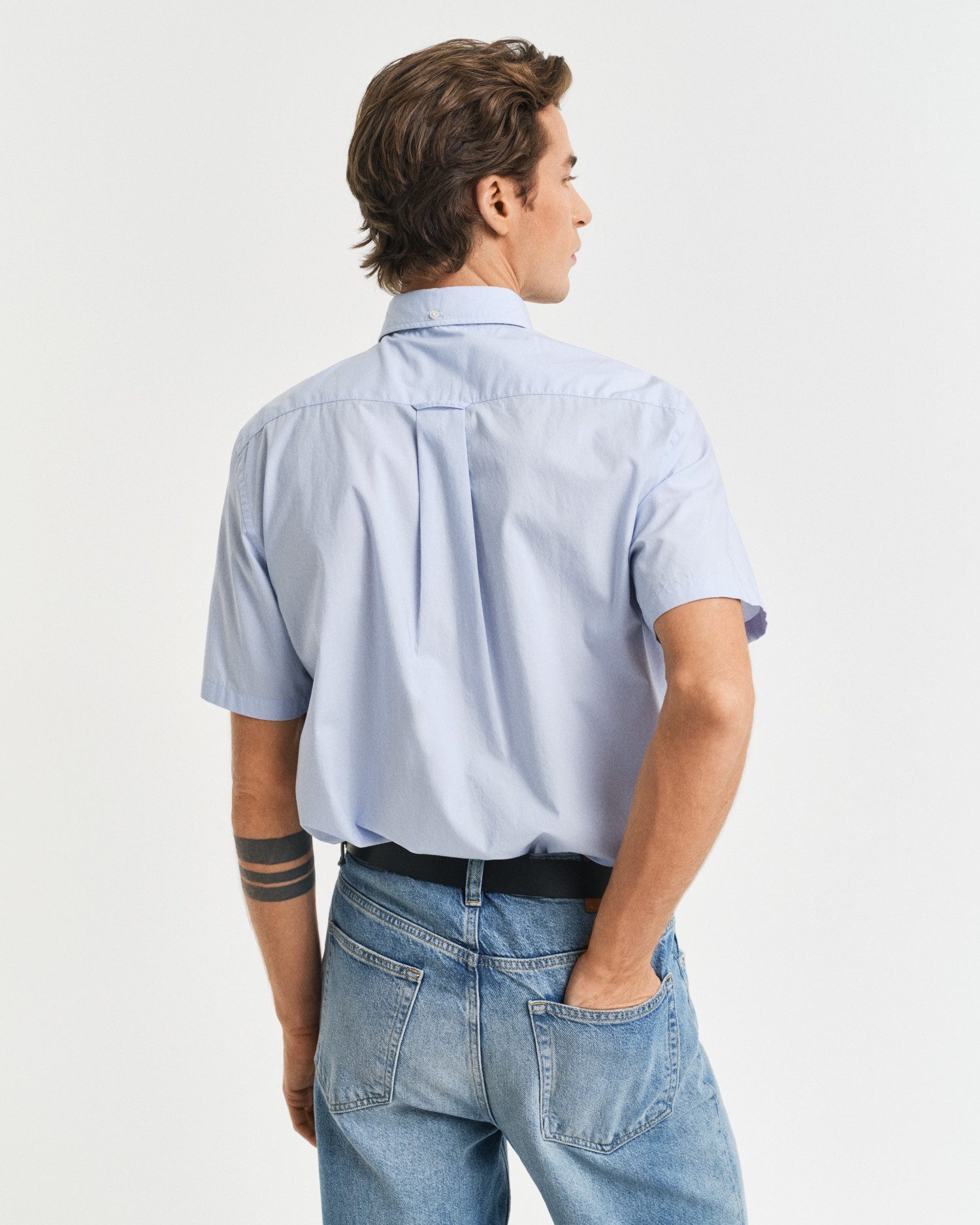 Gant Overhemd met korte mouwen Regular fit poplin overhemd licht slijtvast easy care