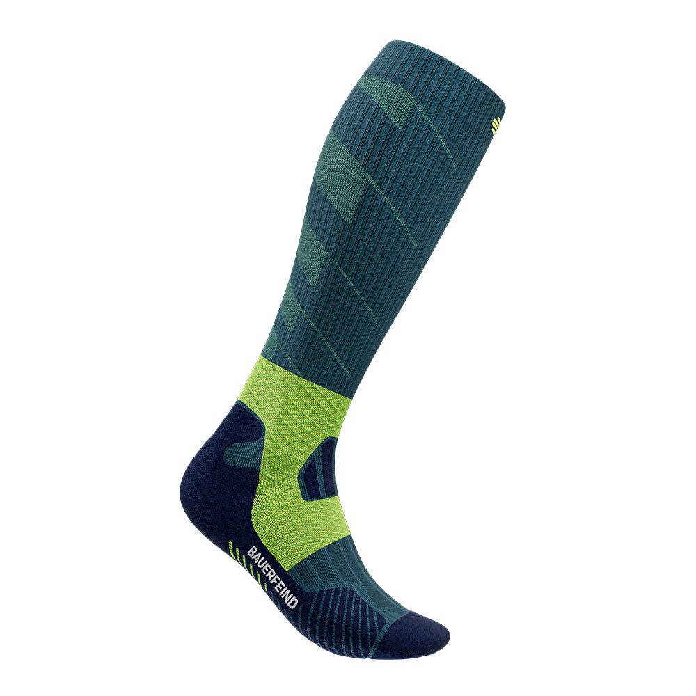 Bauerfeind Compressiekousen Trail Run Mid Cut Socks, Women heren sokken maat 35-38 groen