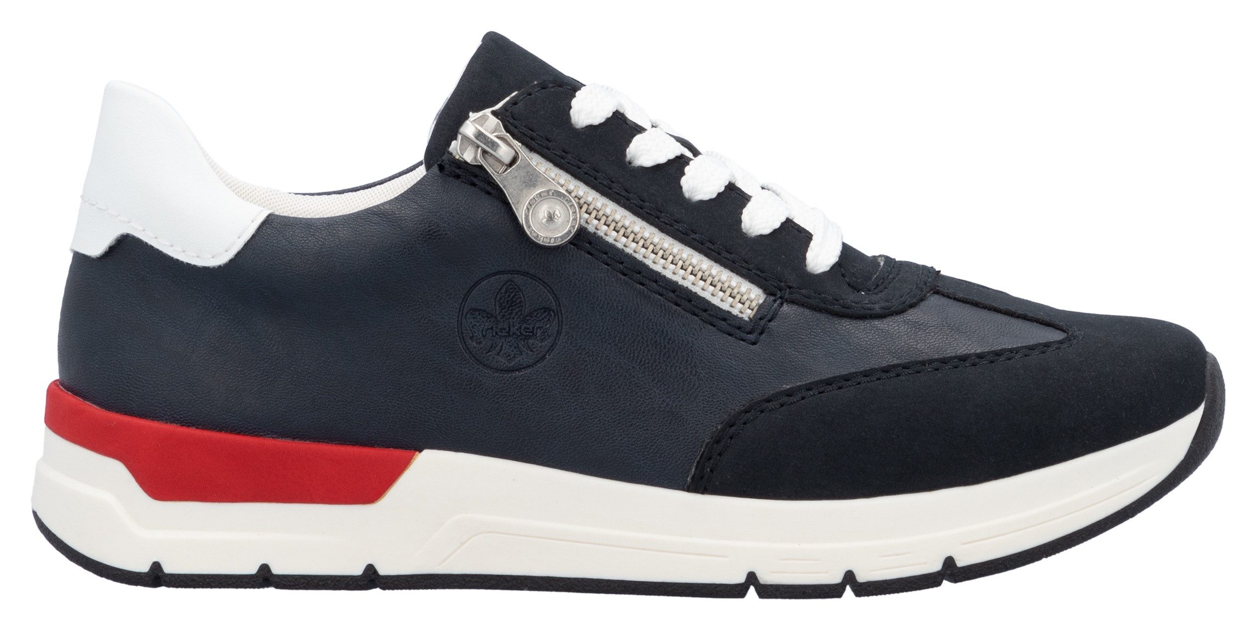 Rieker Sneakers met sleehak , lage schoen, vrijetijdsschoen, veterschoen met touwachtige ritssluiting