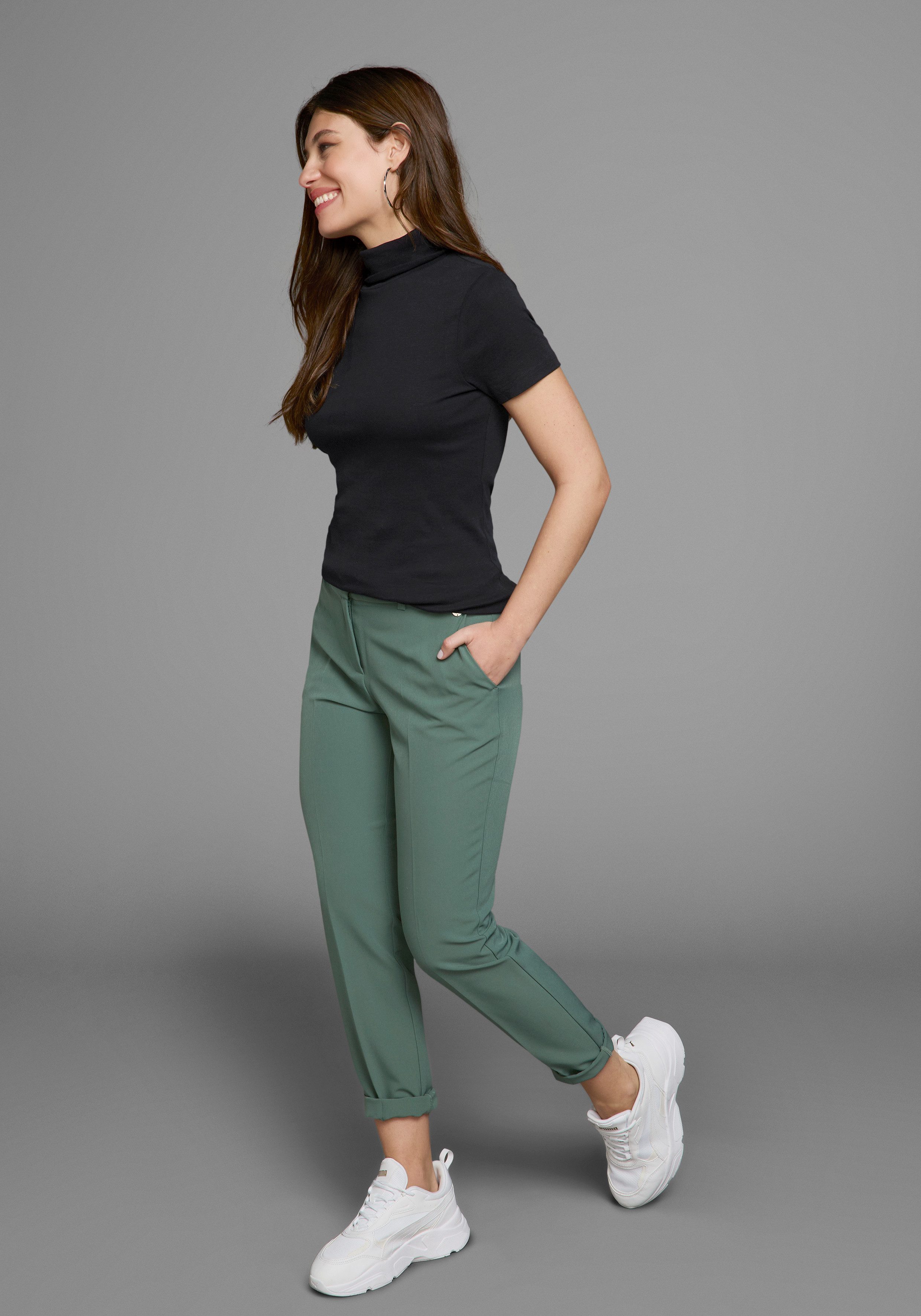 Flashlights Colshirt figuurvolgend, basic stijl, rolkragen, van 100% katoen, elastisch