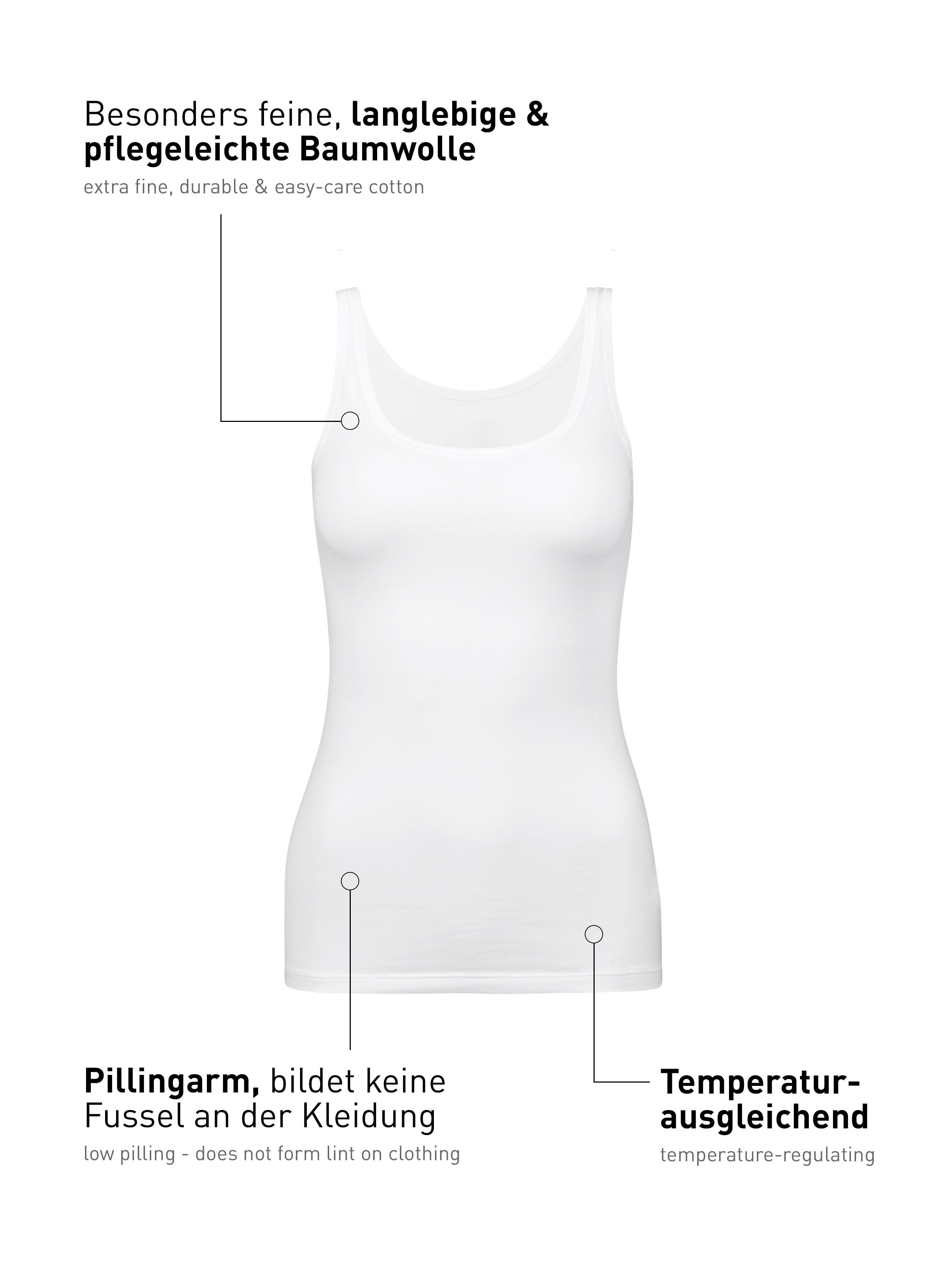 CALIDA Tanktop Natural Comfort met verminderde pillingvorming