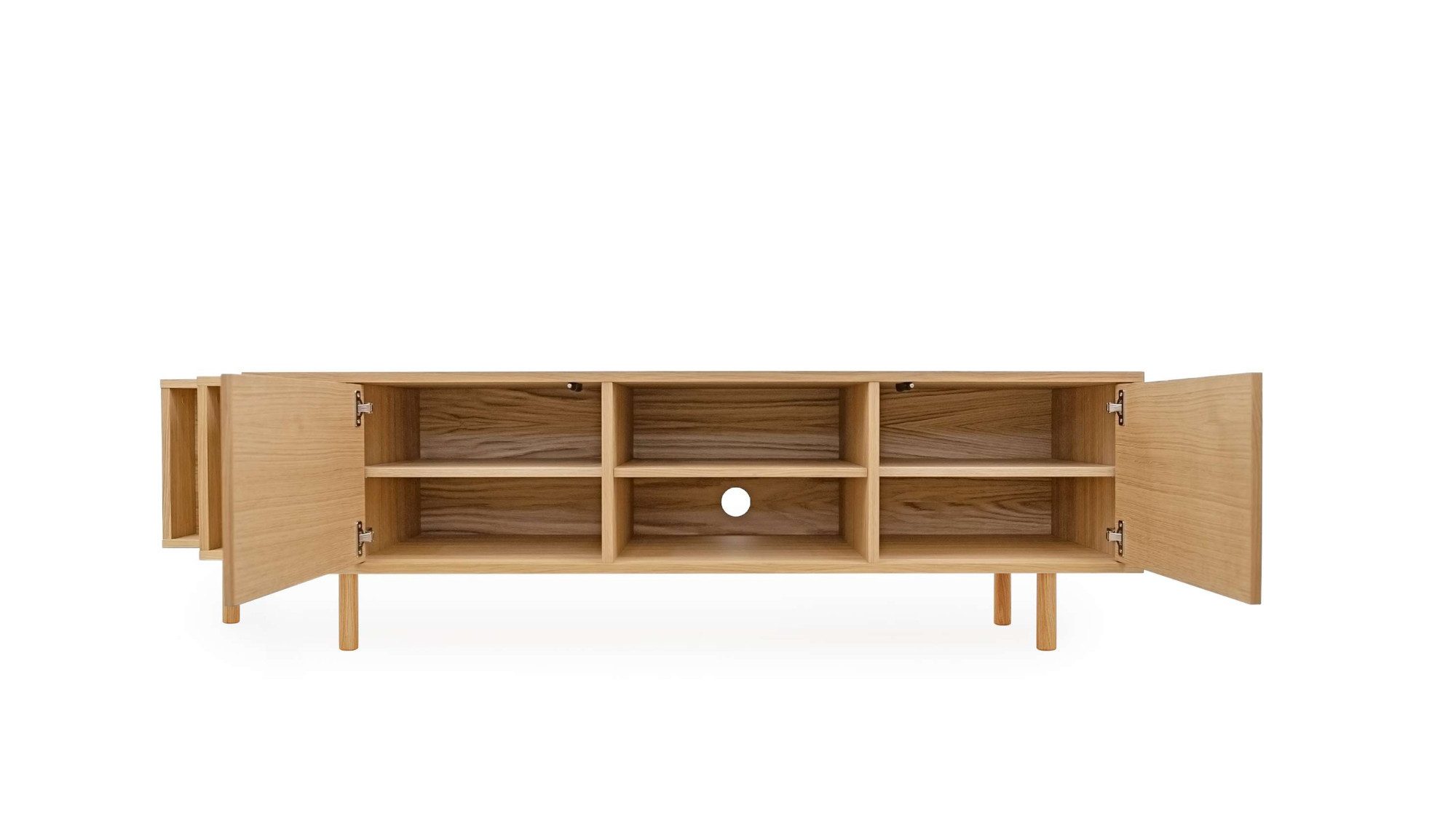 Woodman Tv-meubel Shift met echt houtfineer van eiken, breedte 189 cm, met push-to-open