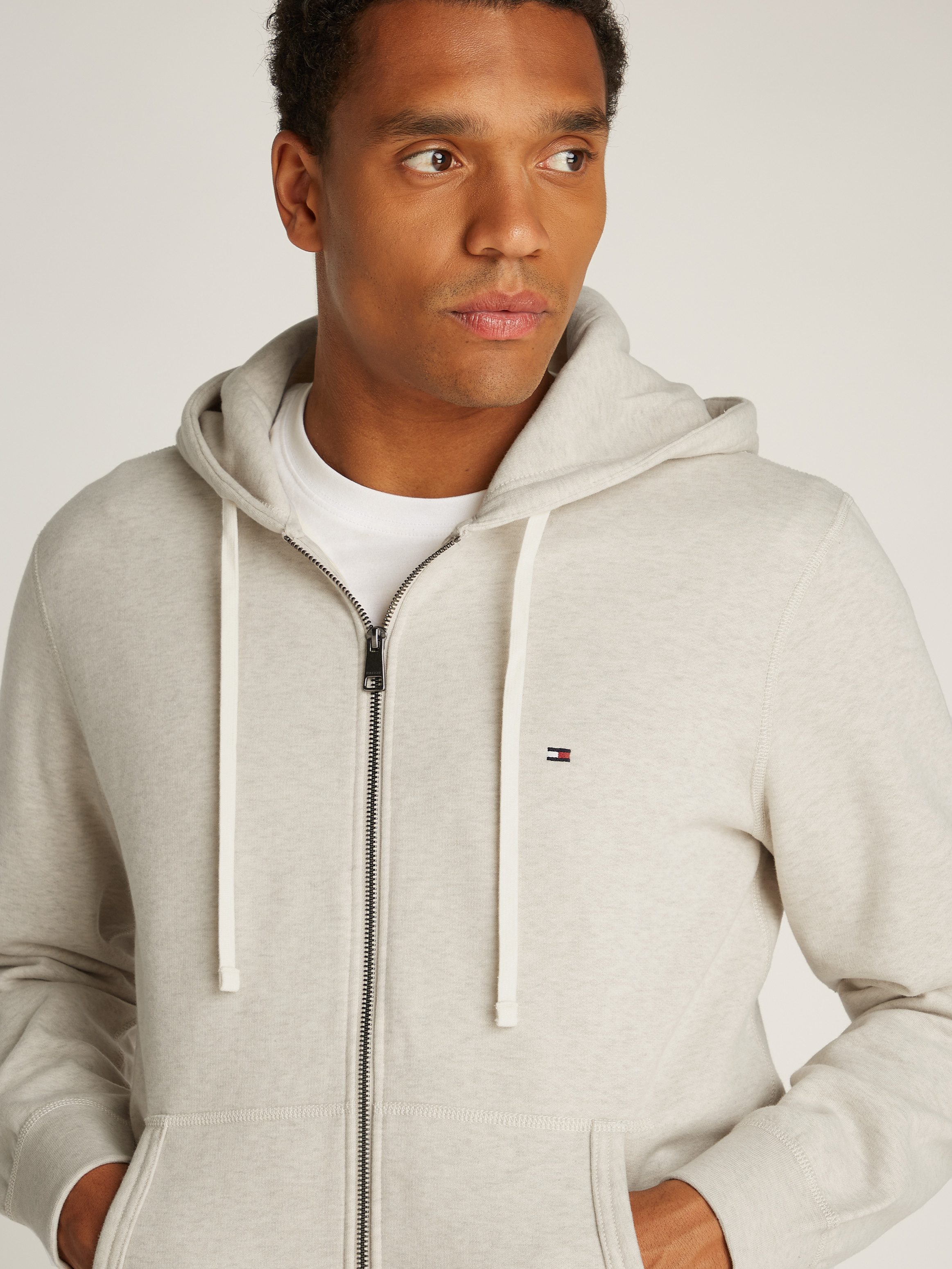 Tommy Hilfiger Capuchonsweatvest ESSENTIAL FLEECE ZIP THROUGH