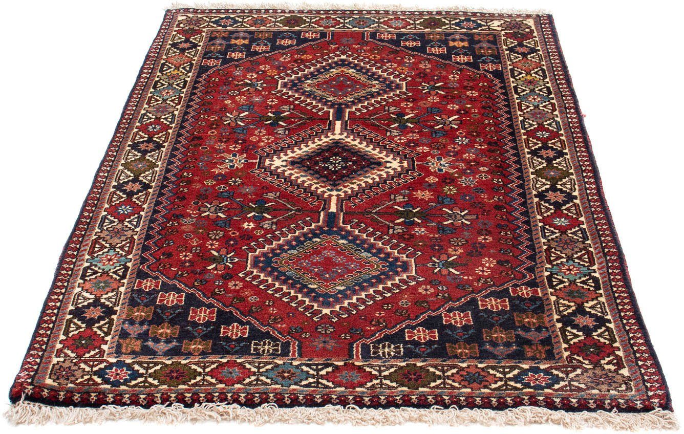 morgenland Wollen kleed Yalameh medaillon rosso scuro 155 x 105 cm Handgeknoopt