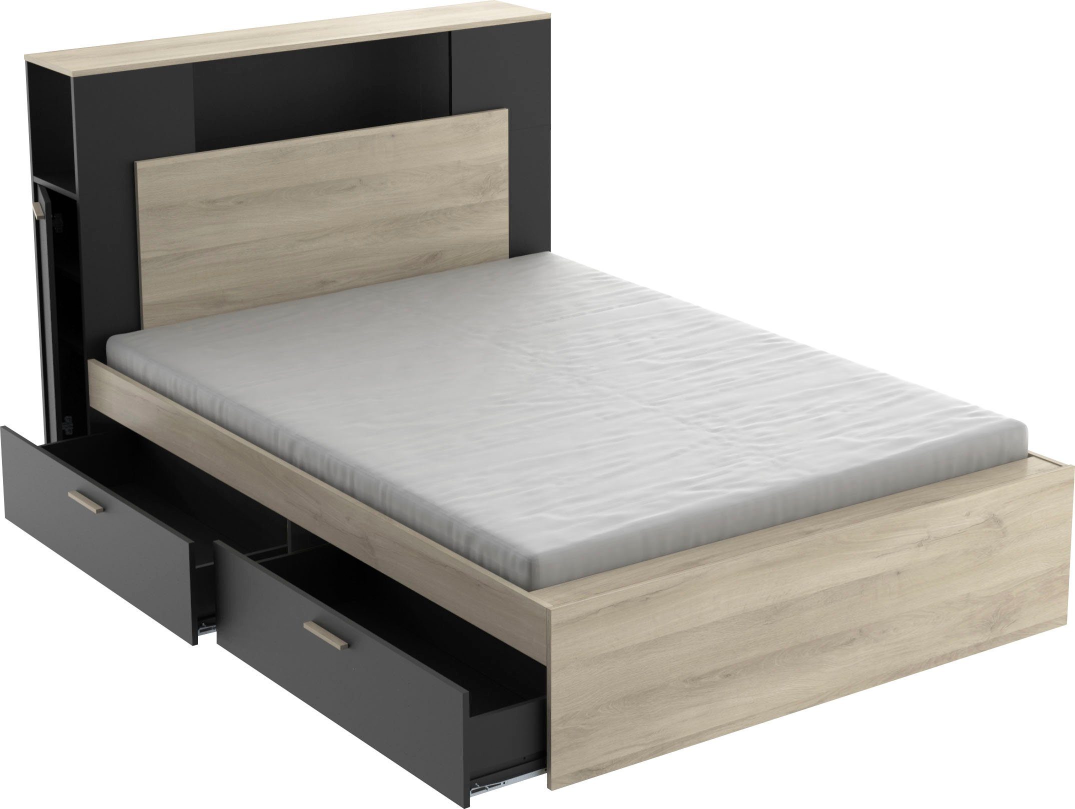 Demeyere GROUP Bedframe LIFE ideaal voor kleine kamers, ruimtebesparend, veel opbergruimte