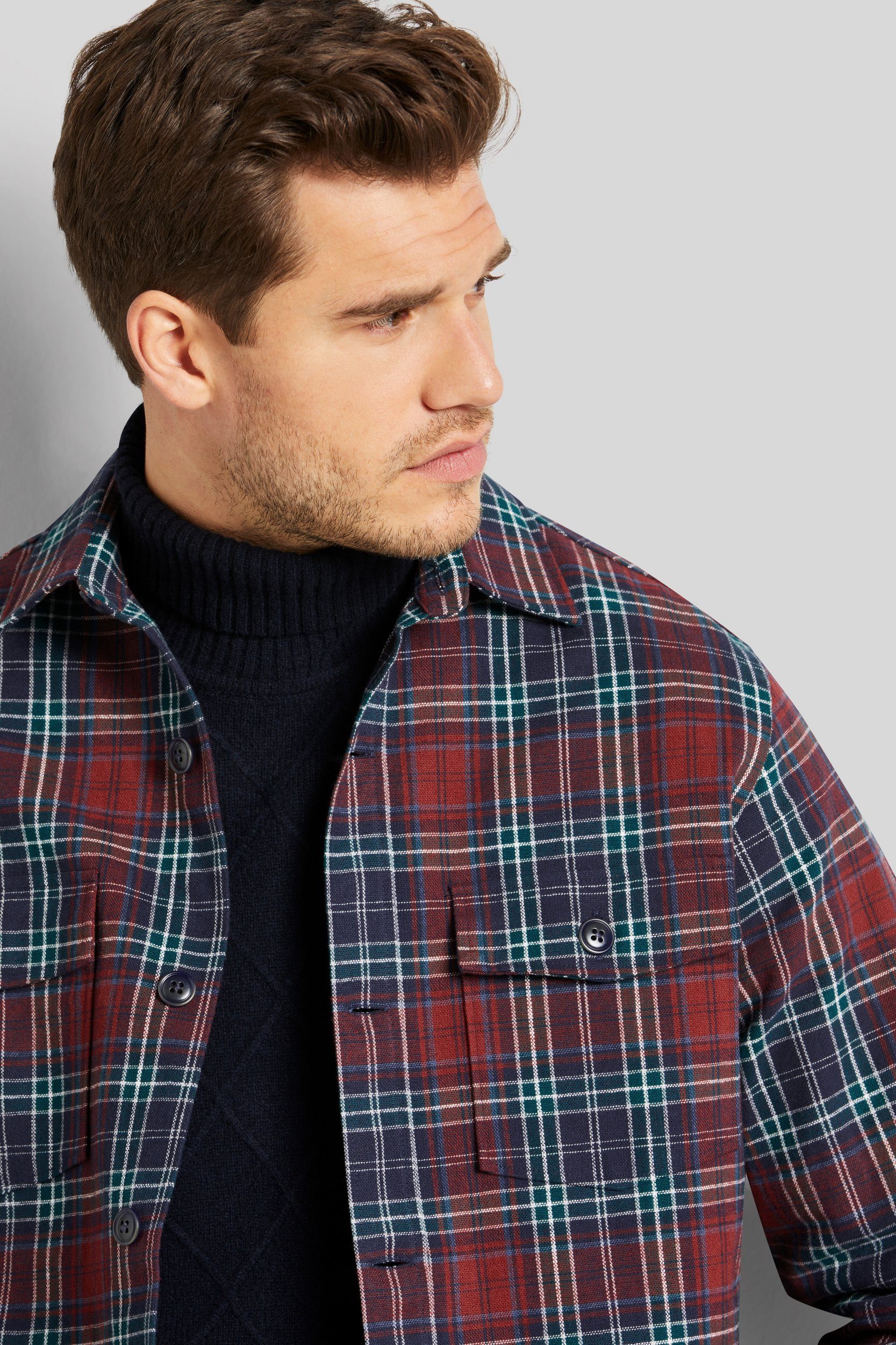 Bugatti Overhemd met lange mouwen Overshirt met geruit patroon