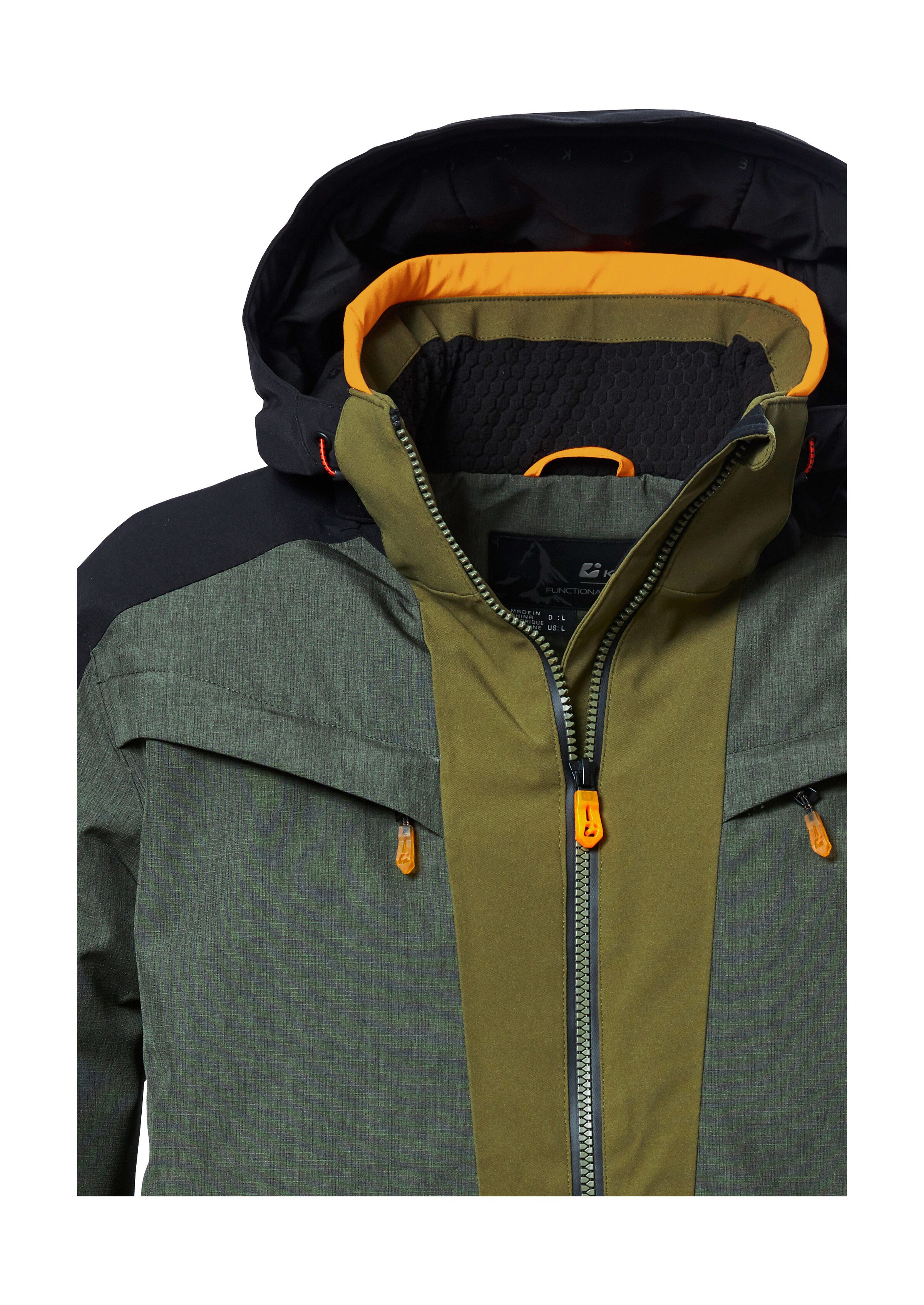 Killtec Ski-jack KSW 407 MN SKI JCKT Waterdichte skijas met kleurblok, ademend, veel zakken