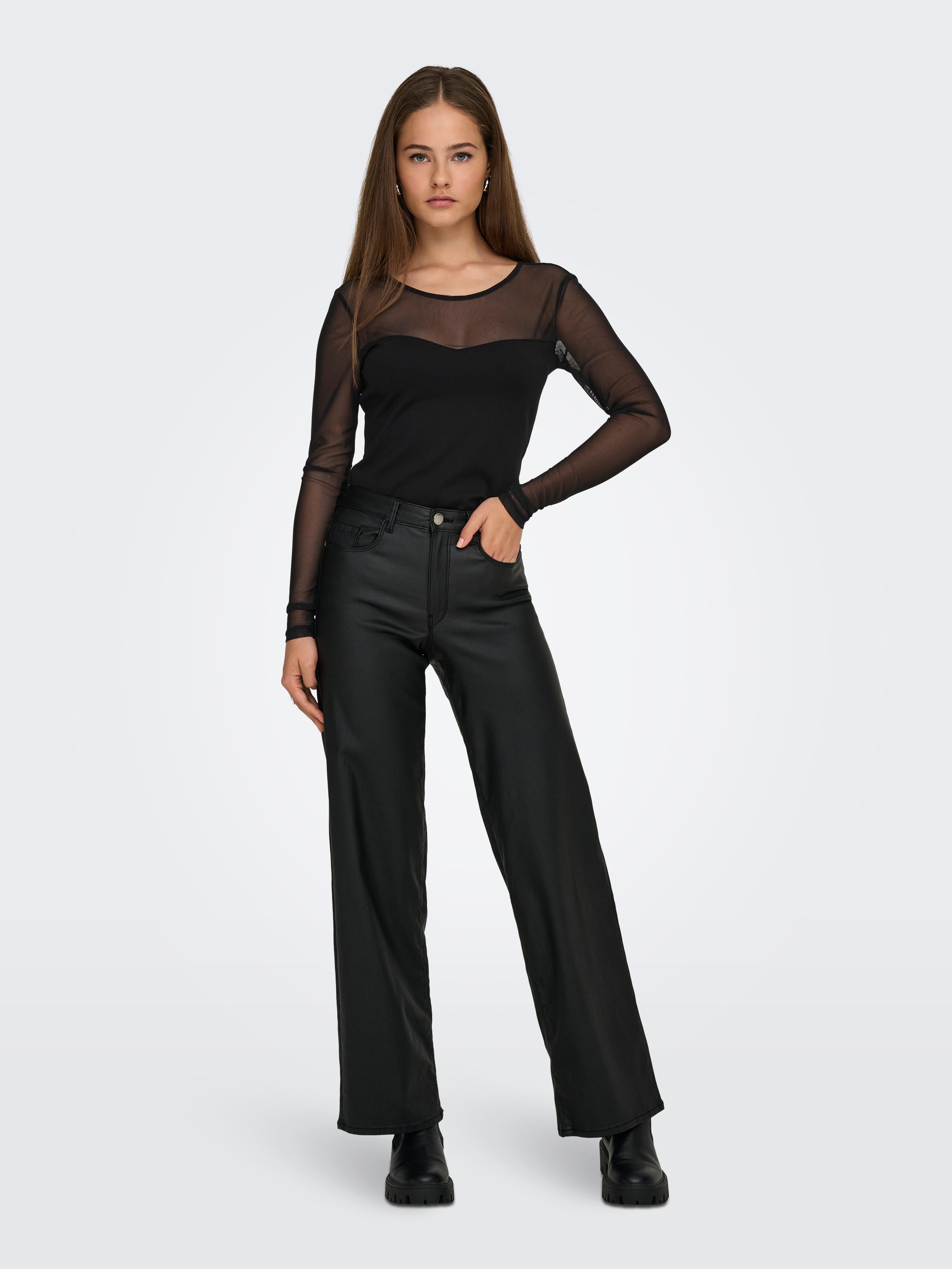 Only Shirt met lange mouwen ONLHEART-BECKI L/S MIX TOP WVN