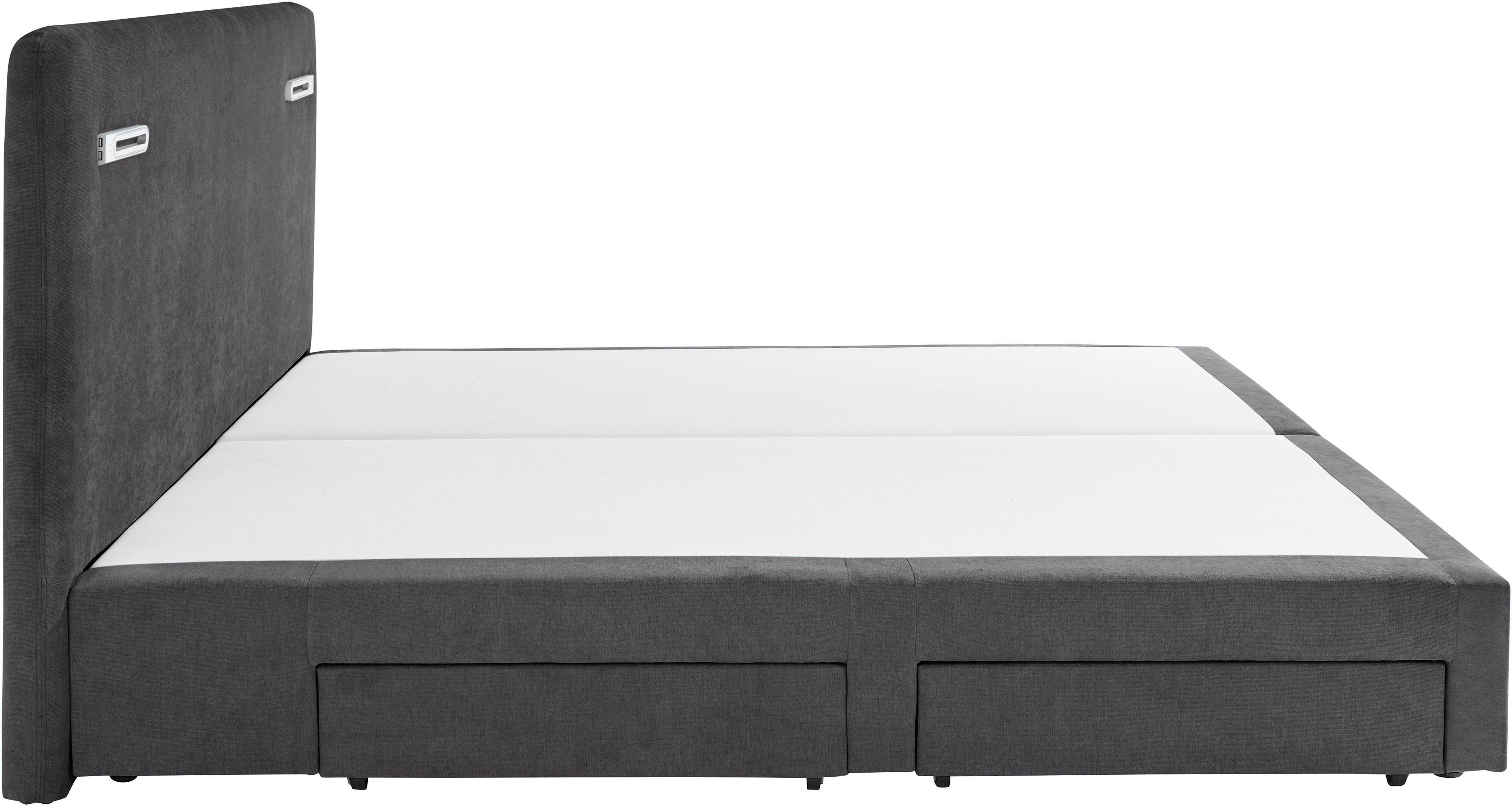 INOSIGN Boxspring Luan Laden, ledverlichting en topmatras, in breedte 120 cm en 180 cm