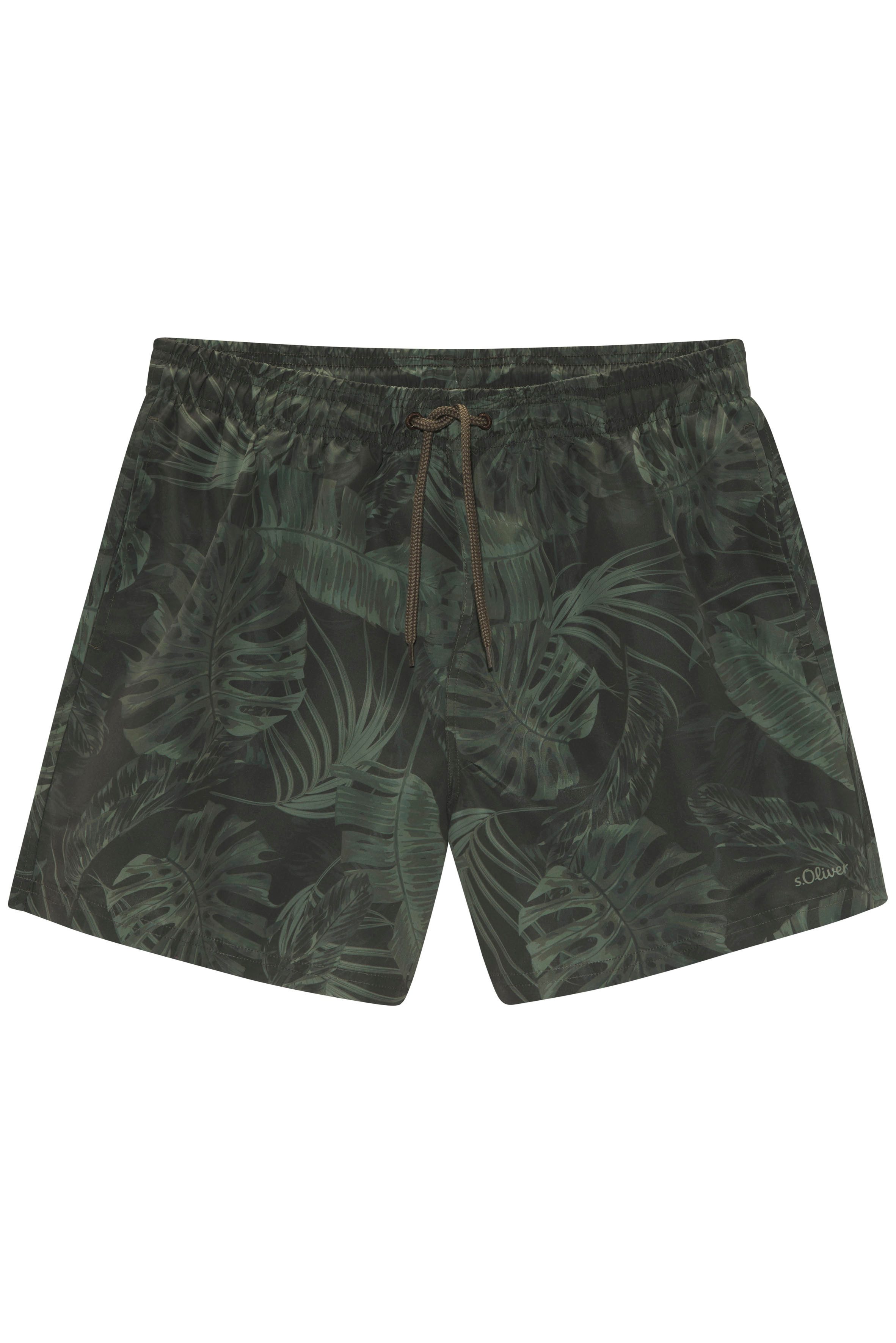s.Oliver RED LABEL Beachwear Zwemshort Land in tropisch design