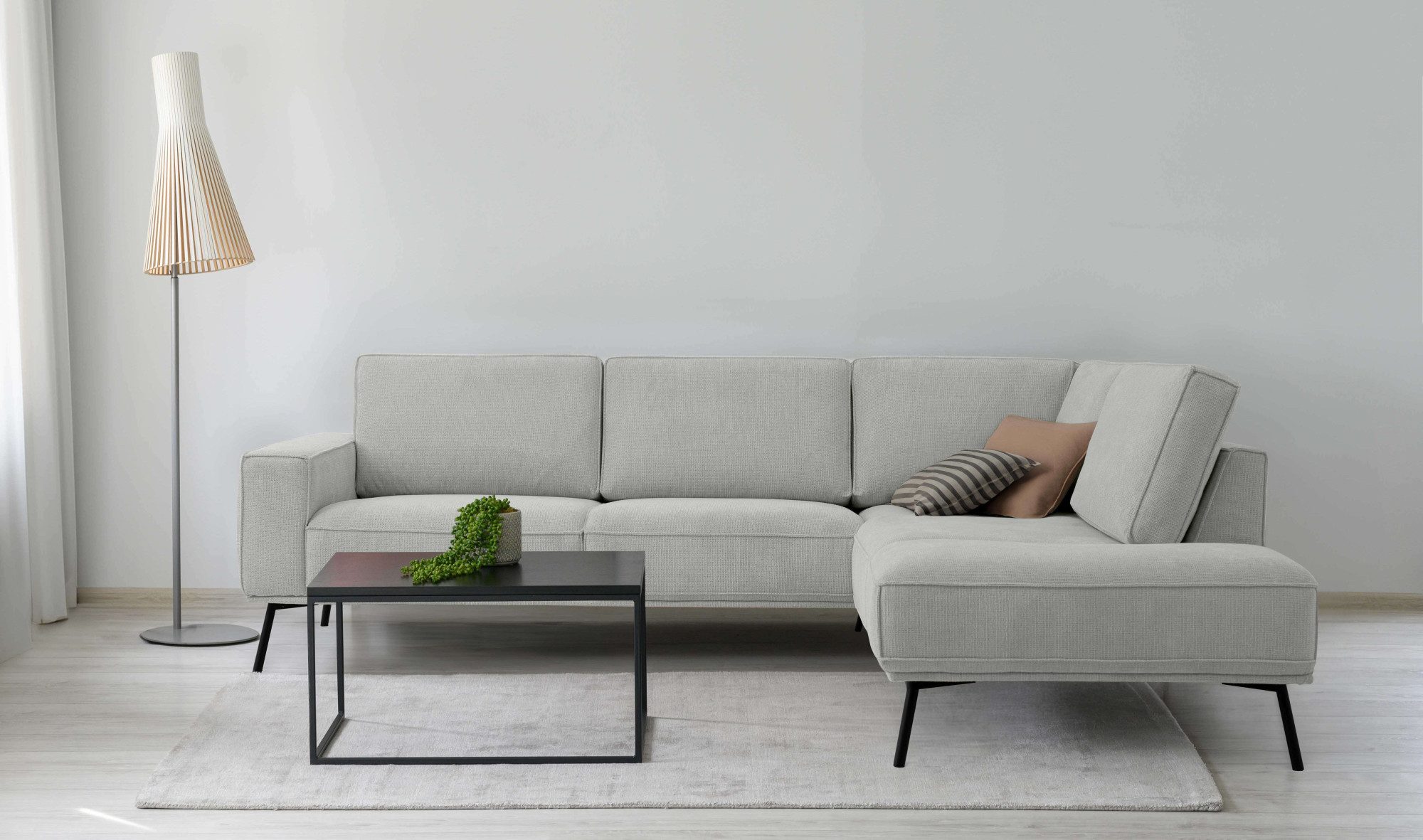 andas Hoekbank Vosby Breedte 260 cm, chenille, met decoratieve kedernaad