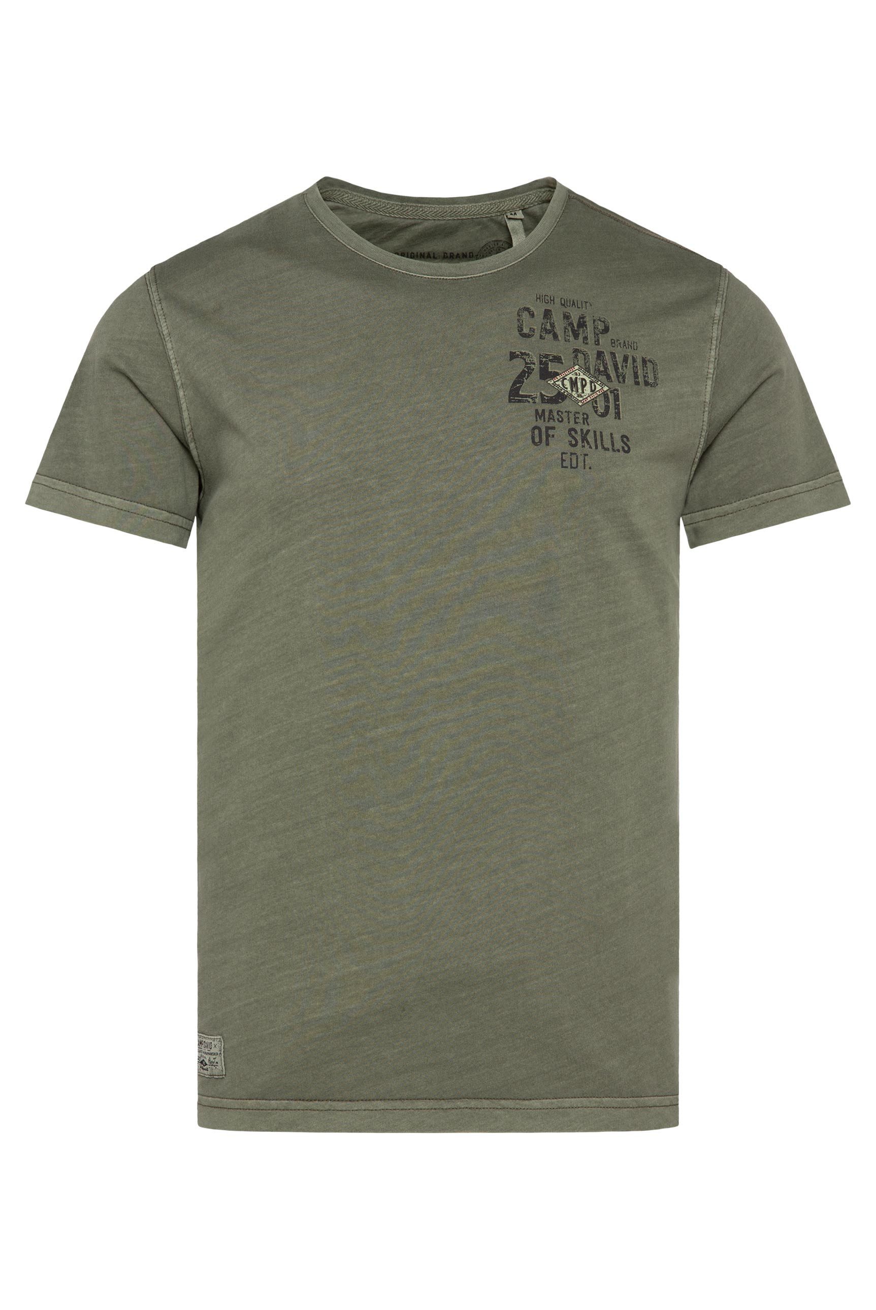 CAMP DAVID T-shirt met logo-borduurwerk op de mouw