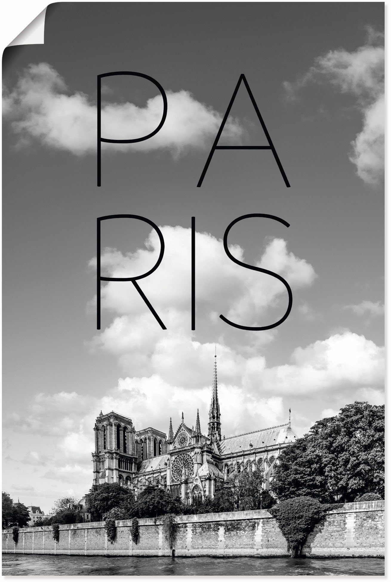 Artland Artprint Parijs kathedraal Notre-Dame in vele afmetingen & productsoorten - artprint van aluminium / artprint voor buiten, artprint op linnen, poster, muursticker / wandfol