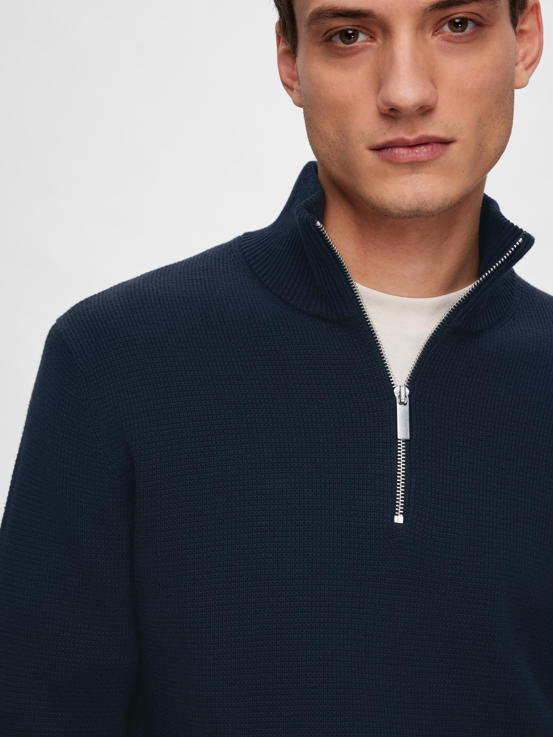 SELECTED HOMME Schipperstrui SLHDANE LS KNIT STRUCTURE HALF ZIP NOOS