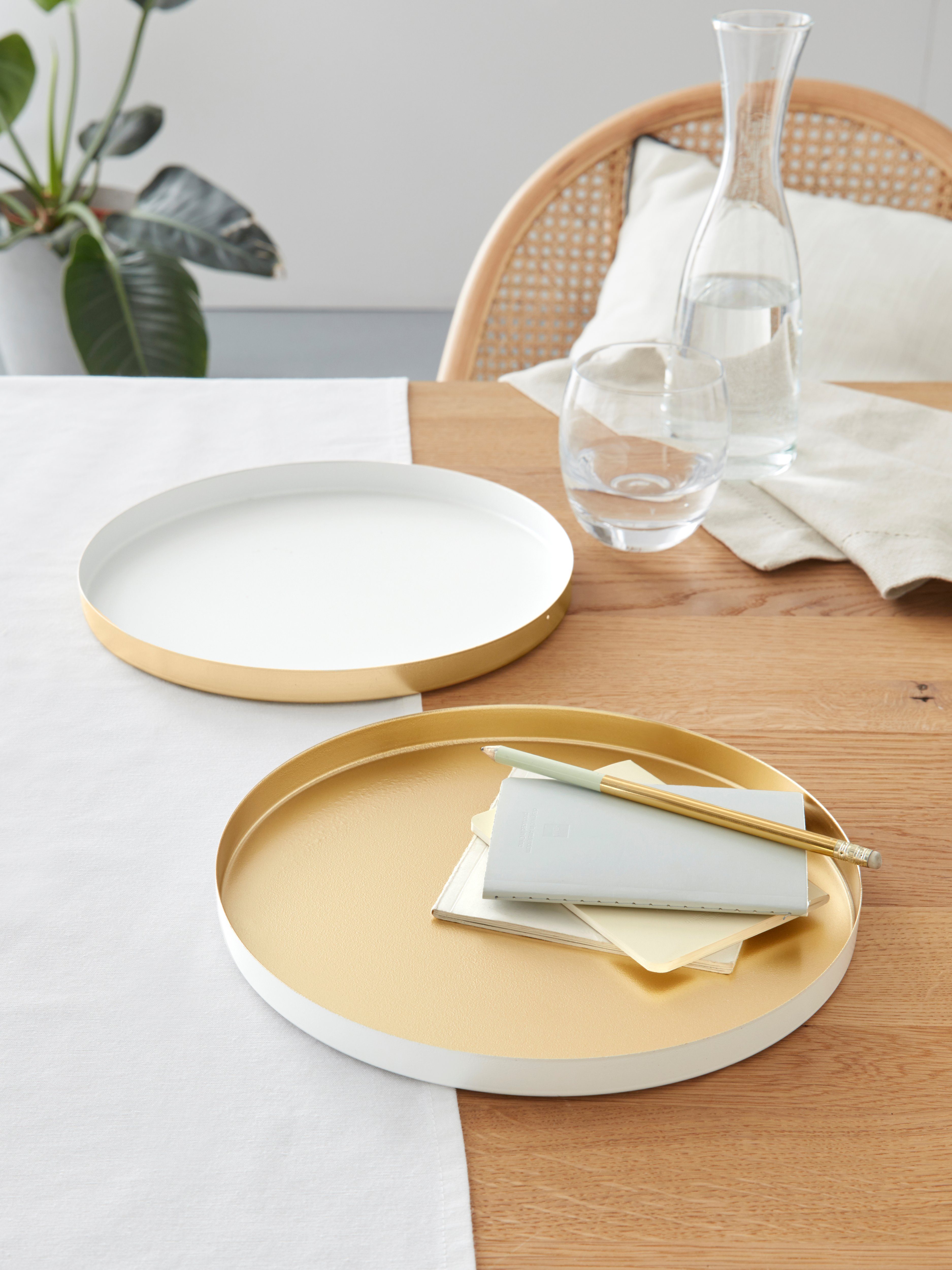 Creativ home Sierbord Serveerschaal, Ø 25 cm, bord voor de feesttafel (set, 2 stuks)
