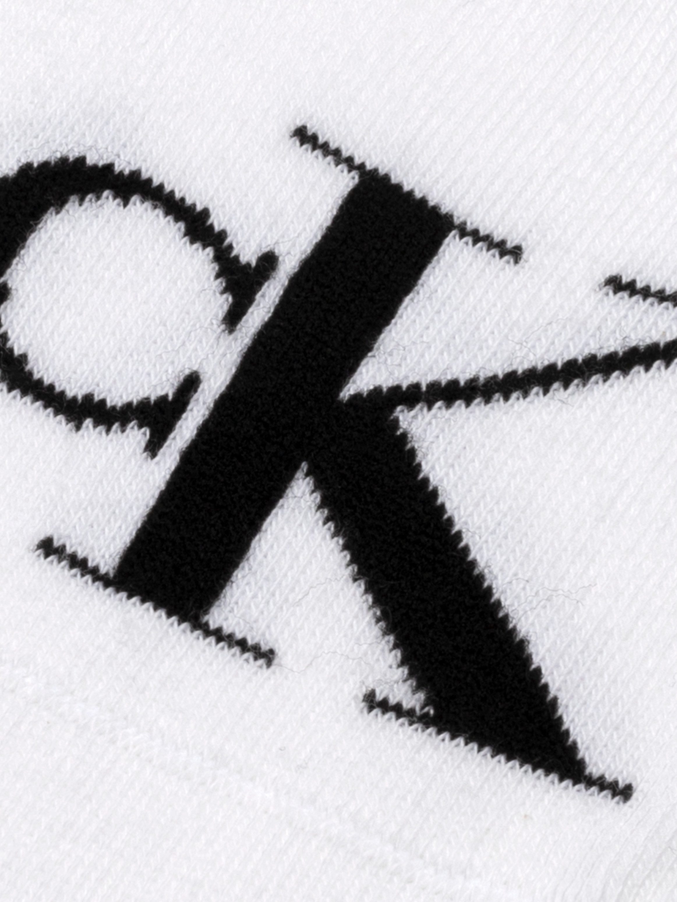 Calvin Klein Jeans Enkelsokken CKJ WOMEN FOOTIE HIGH CUT 2P MONOGRAM Met grote logoborduring aan de voorkant (2 paar)