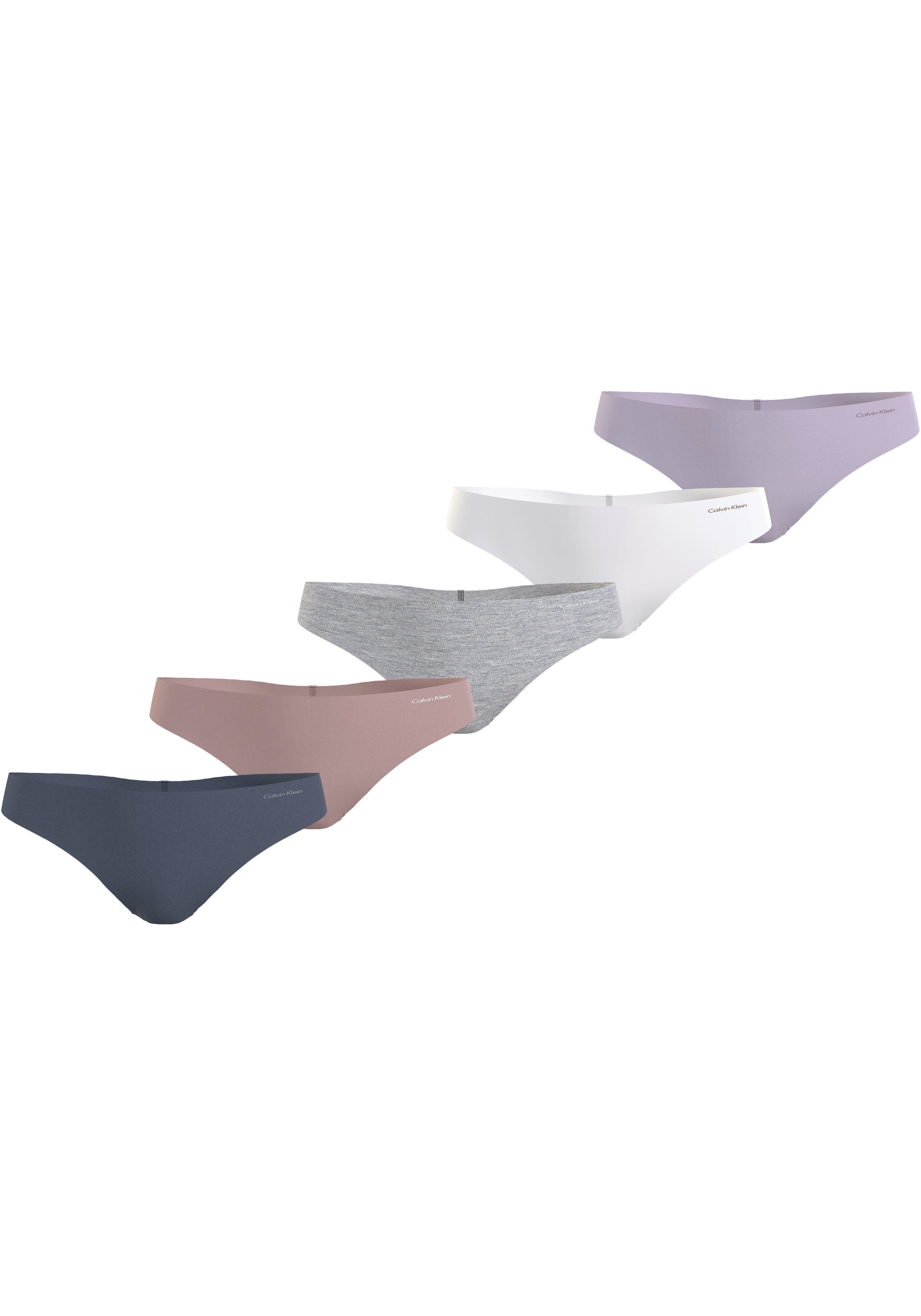 Calvin Klein String 5 PACK THONG (MID-RISE) met logo-print aan de heup (5 stuks, Set van 5)