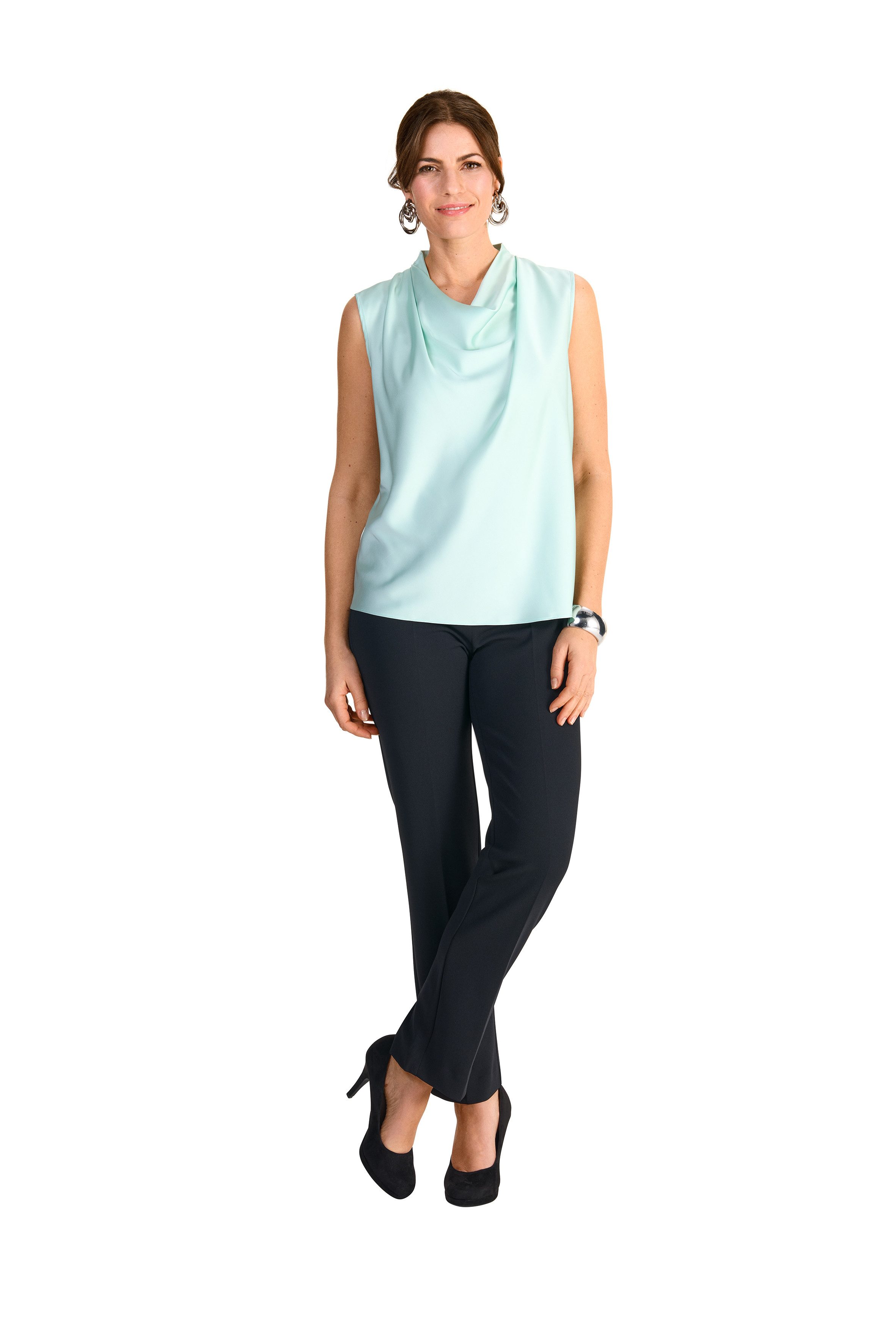 HERMANN LANGE Collection Shirttop met watervalkraag