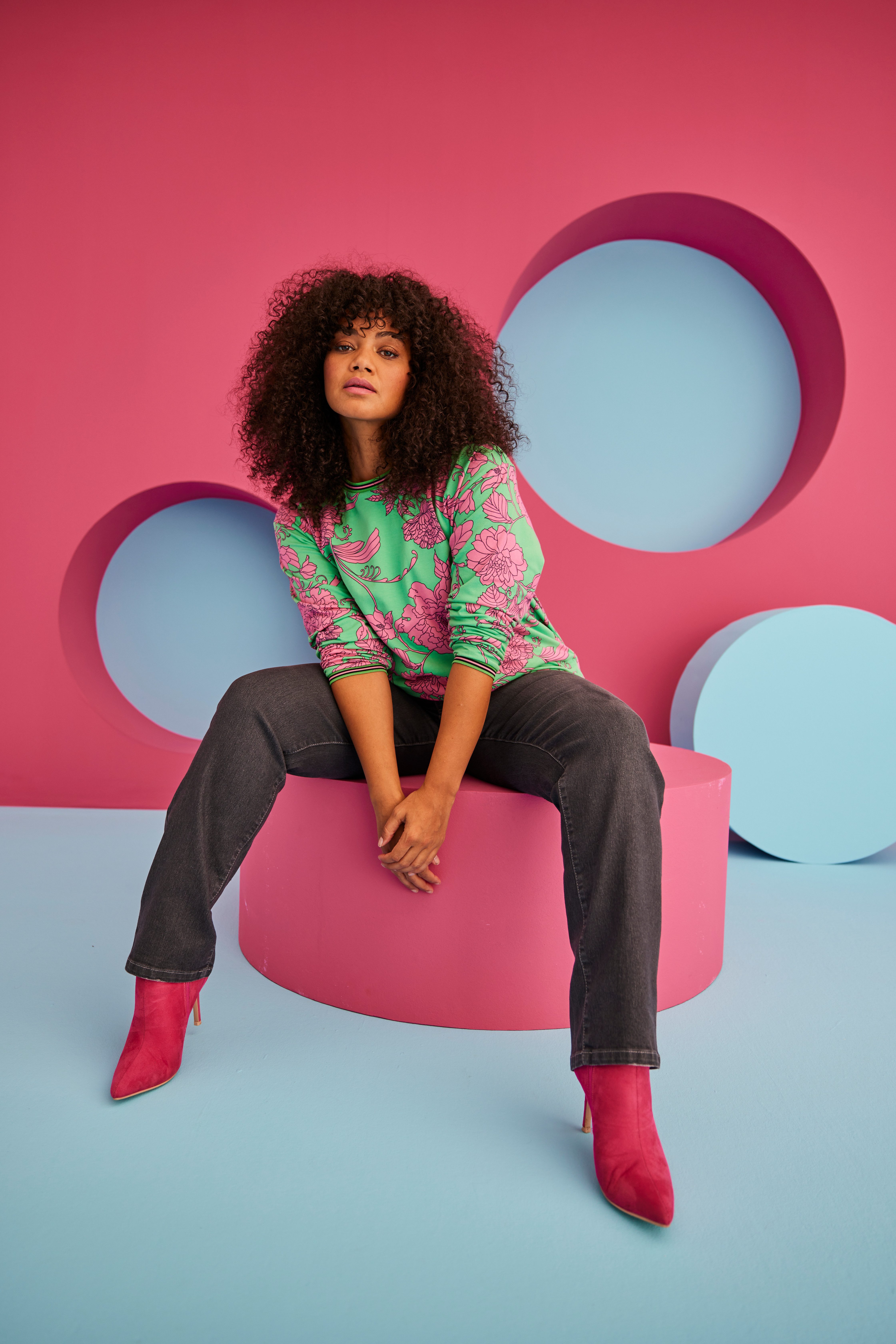 Aniston PLUS Straight jeans met licht used effect - nieuwe collectie