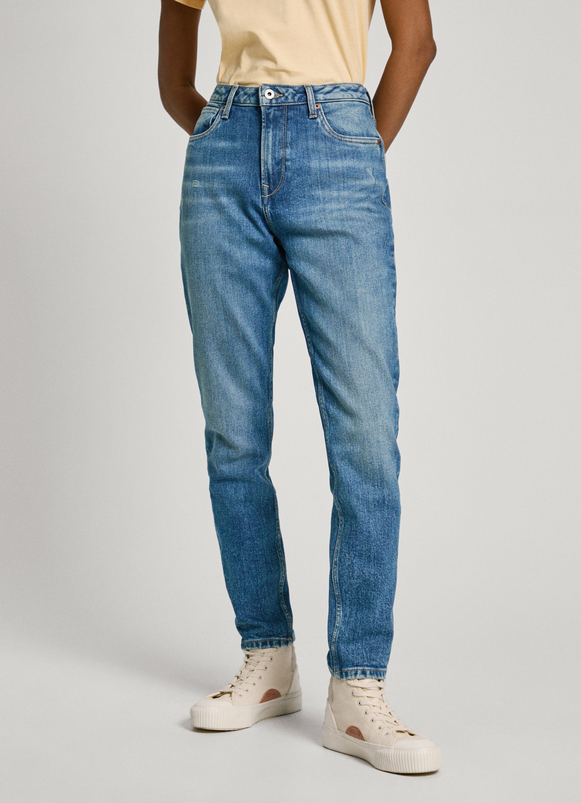 Pepe Jeans High-waist jeans TAPERED JEANS HW dames high waisted jeans maat 31 blauw